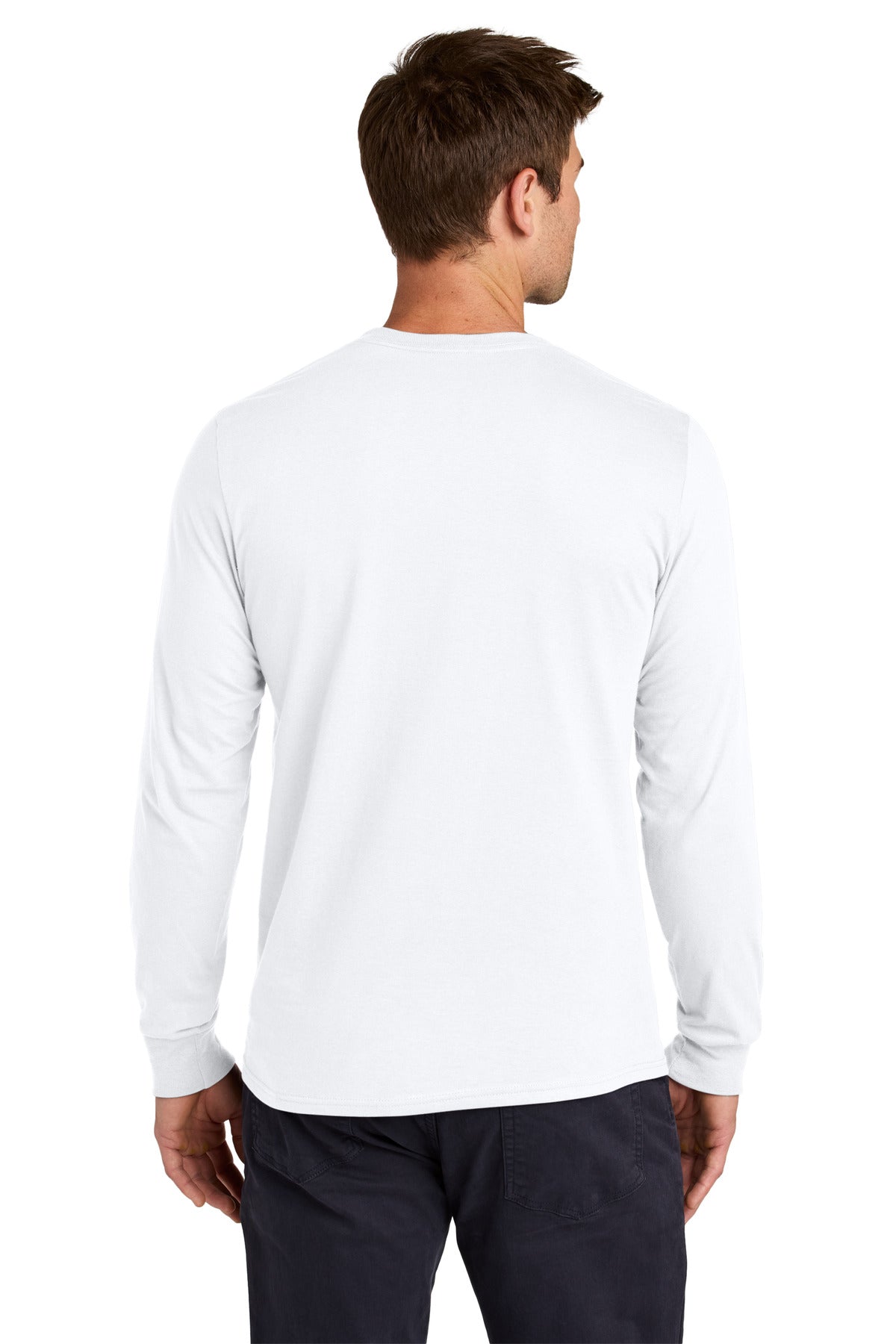 Jerzees Classics Unisex Cotton Long Sleeve T-Shirt 363L - White - back