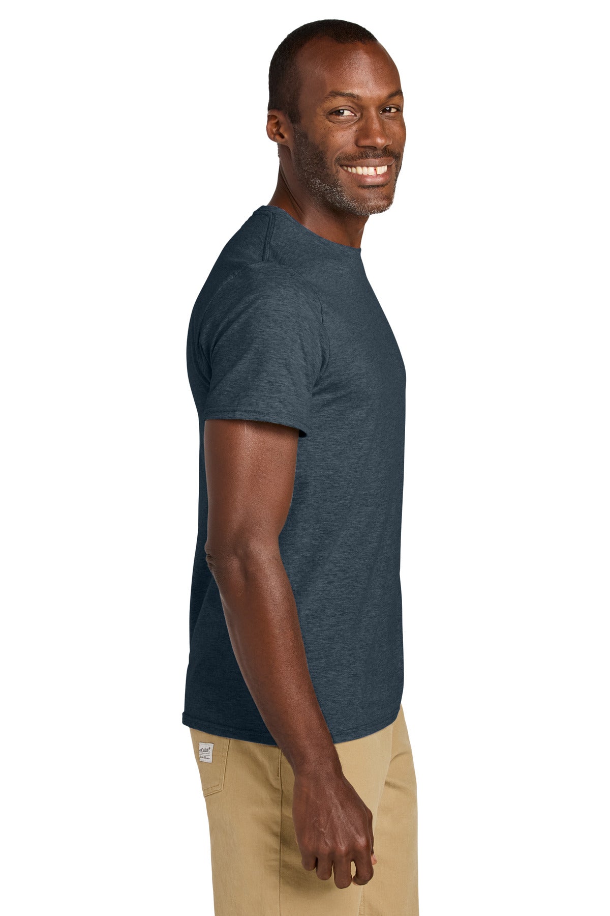 Jerzees Classics Unisex Cotton T-Shirt 363M - Vintage Heather Navy - side
