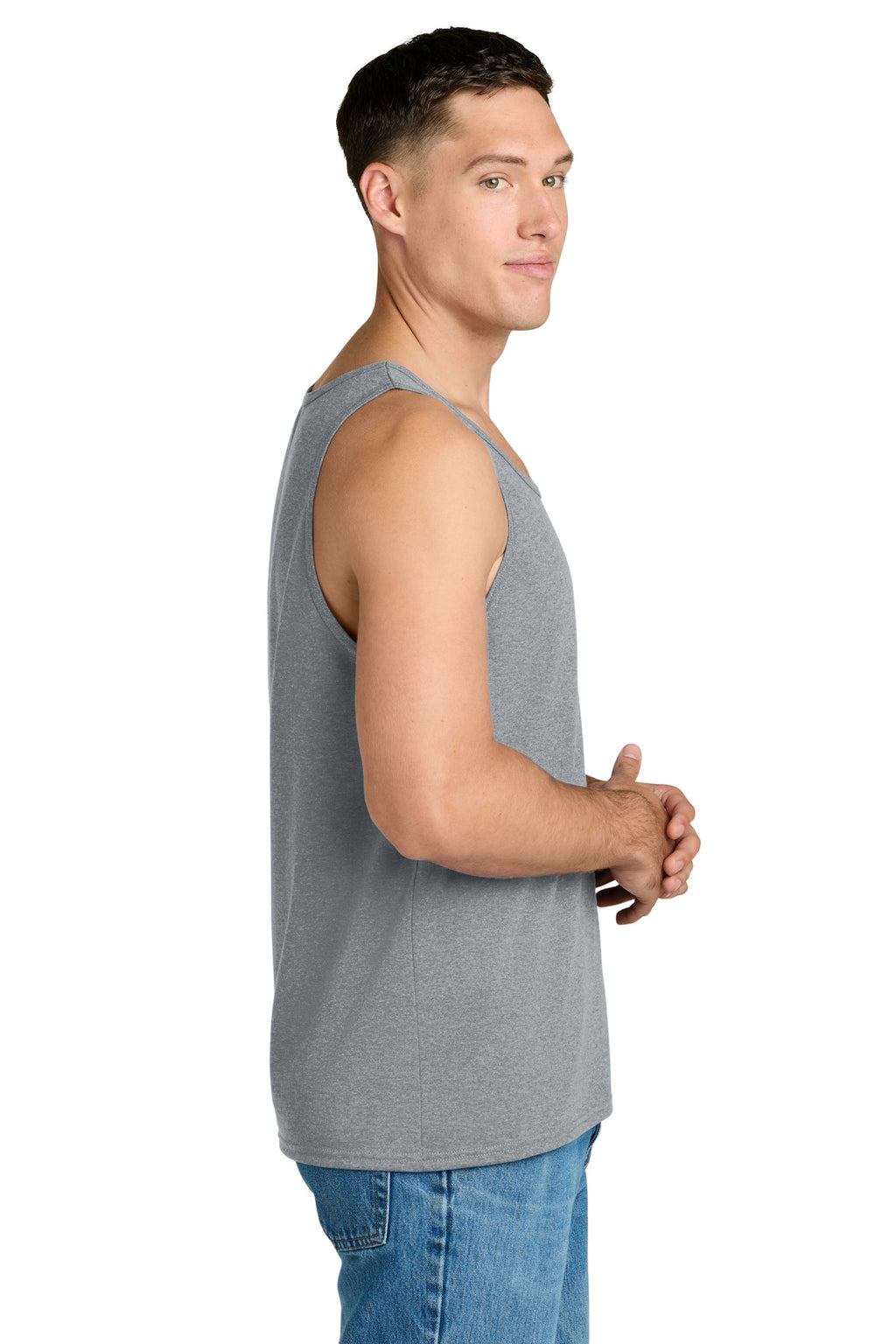 Jerzees Classics Unisex Cotton Tank 363TK - Athletic Heather - side