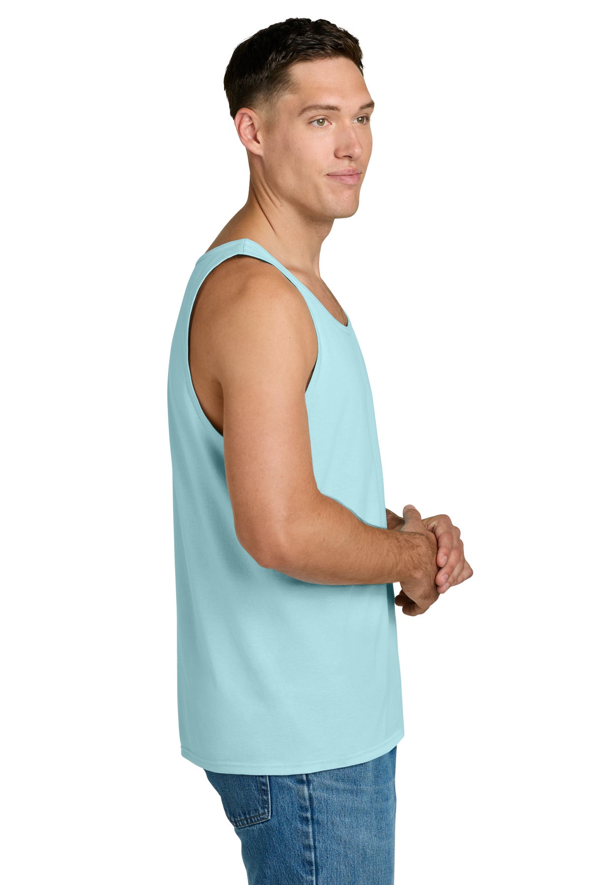 Jerzees Classics Unisex Cotton Tank 363TK - Breezy Blue - side