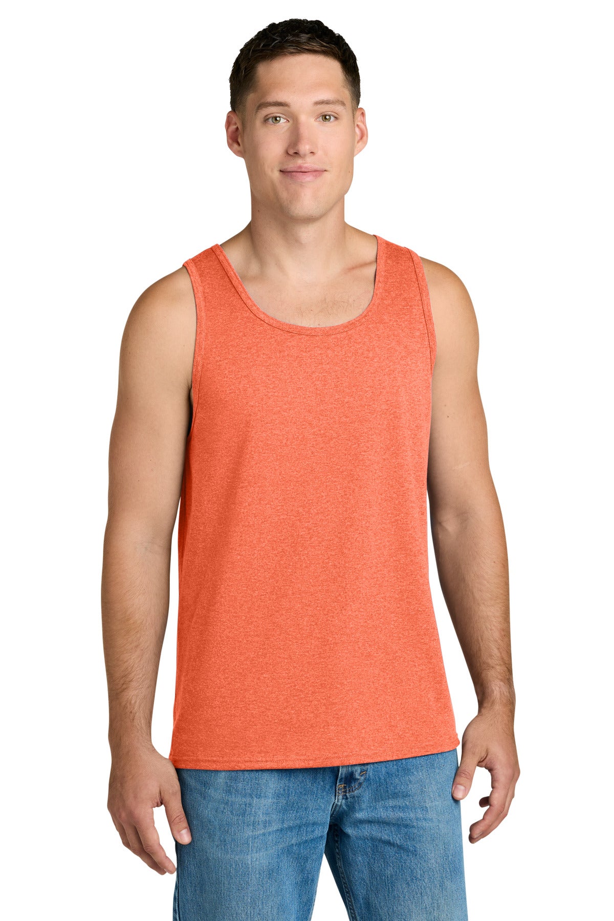 Jerzees Classics Unisex Cotton Tank 363TK - Retro Heather Coral - front