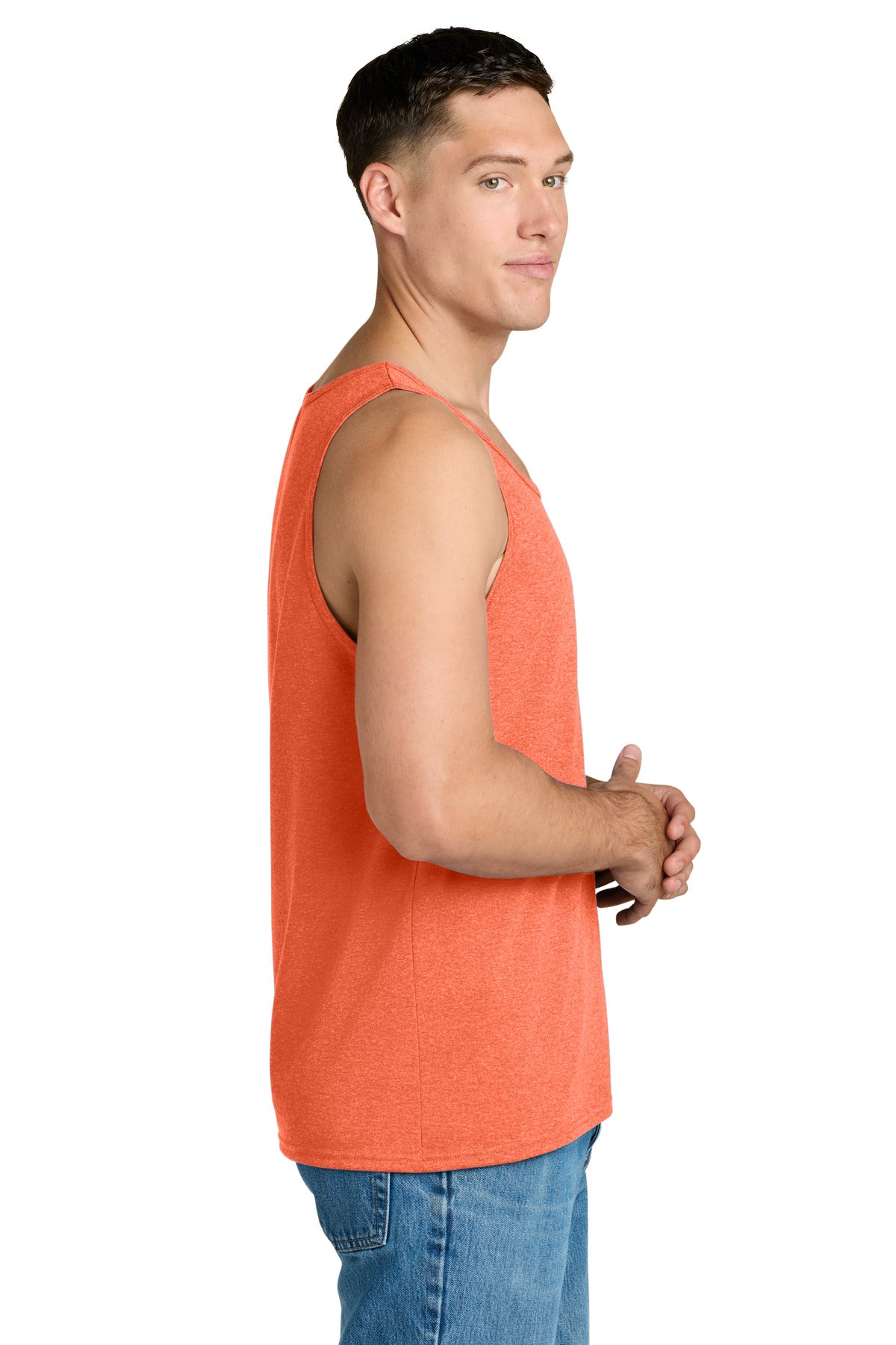 Jerzees Classics Unisex Cotton Tank 363TK - Retro Heather Coral - side