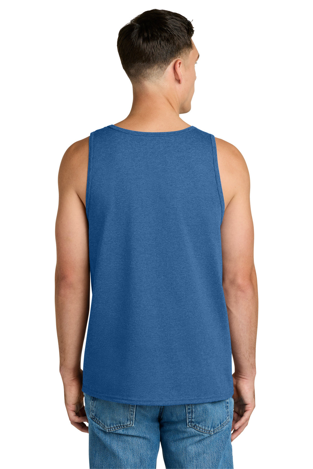 Jerzees Classics Unisex Cotton Tank 363TK - Retro Heather Royal - back