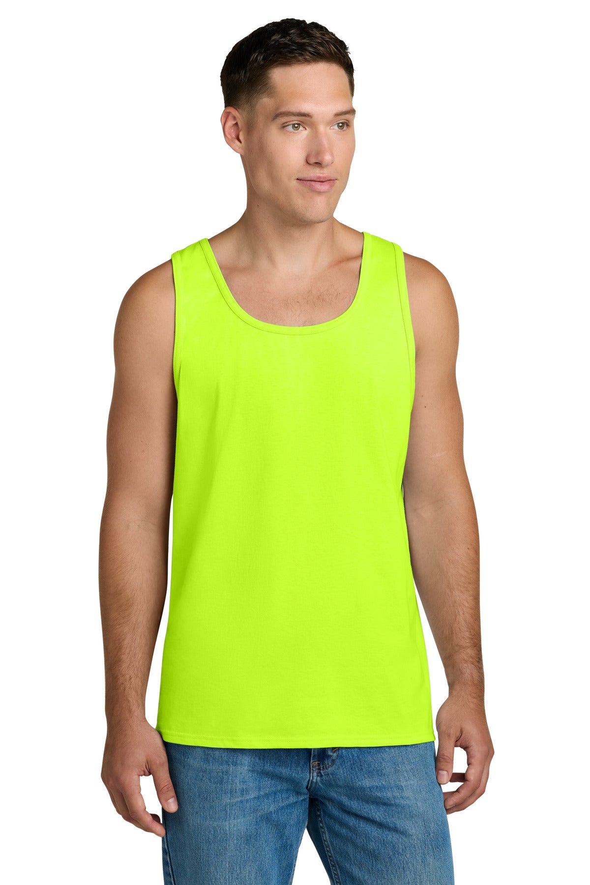 Jerzees Classics Unisex Cotton Tank 363TK - Safety Green - front