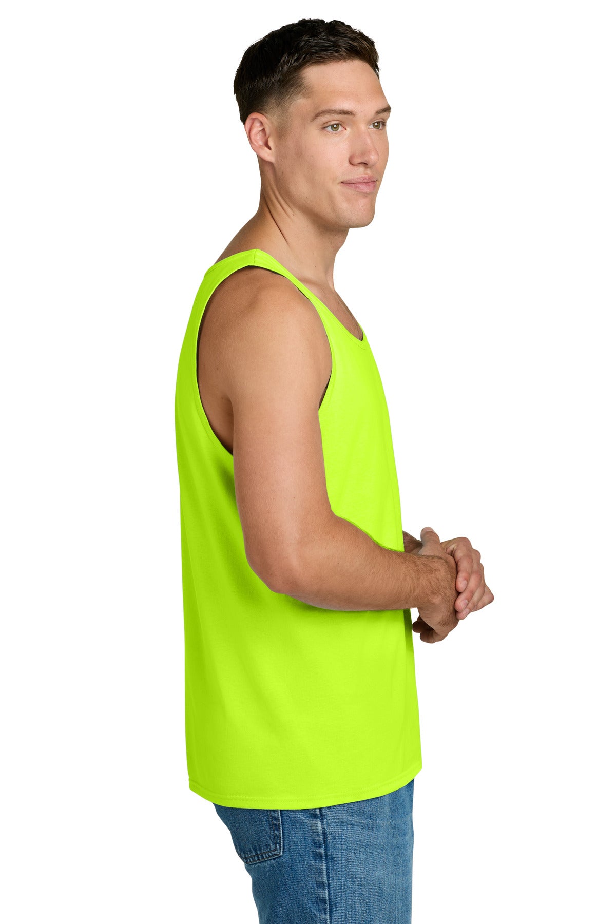 Jerzees Classics Unisex Cotton Tank 363TK - Safety Green - side