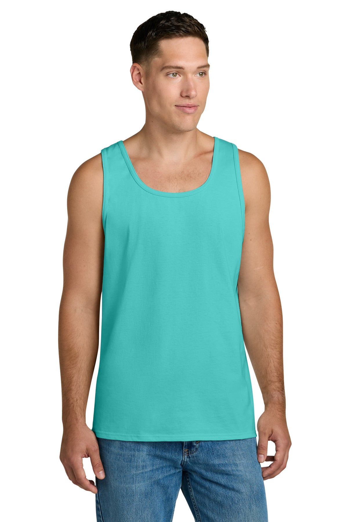 Jerzees Classics Unisex Cotton Tank 363TK - Scuba Blue - front
