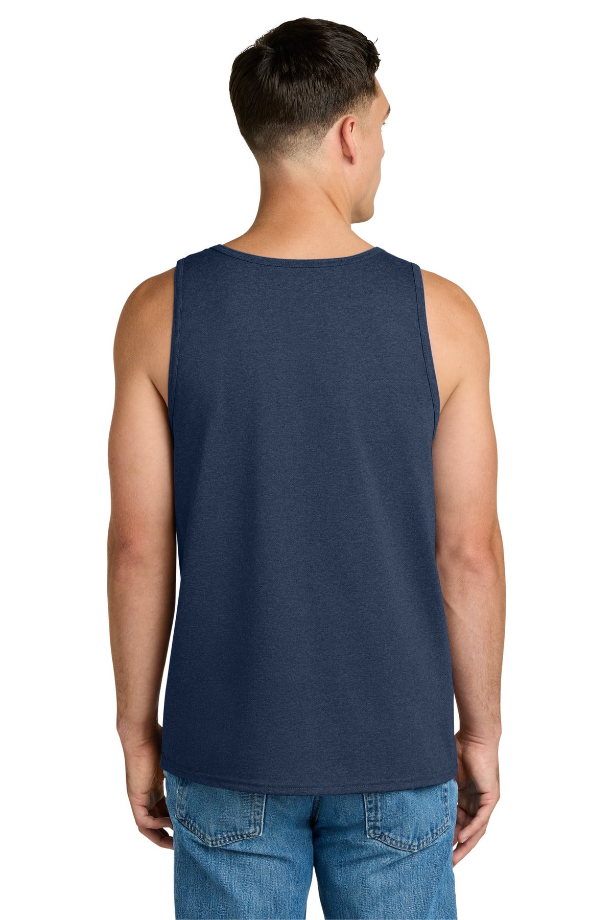 Jerzees Classics Unisex Cotton Tank 363TK - Vintage Heather Navy - back