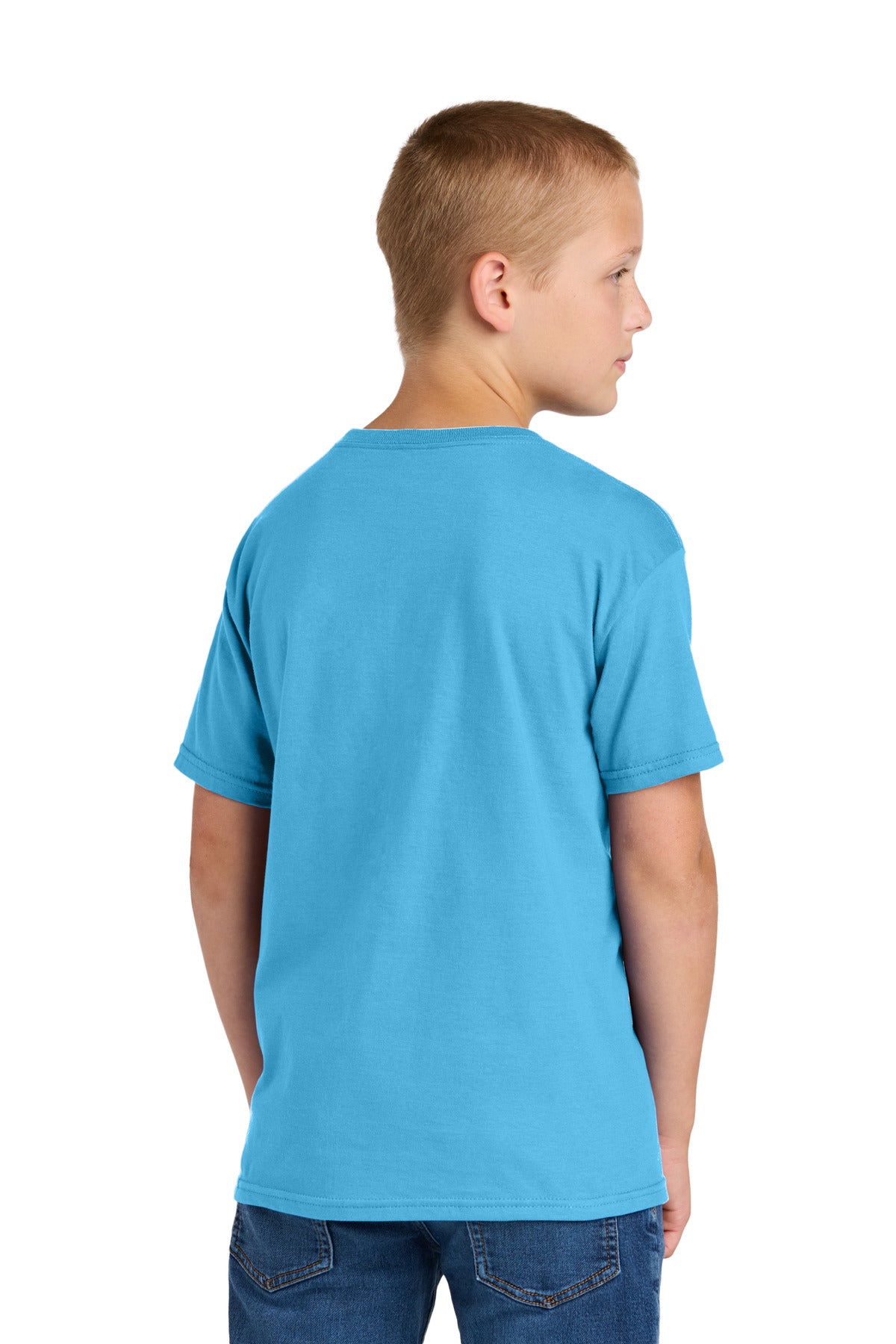 Jerzees Classics Youth Cotton T-Shirt 363Y - Aquatic Blue - back