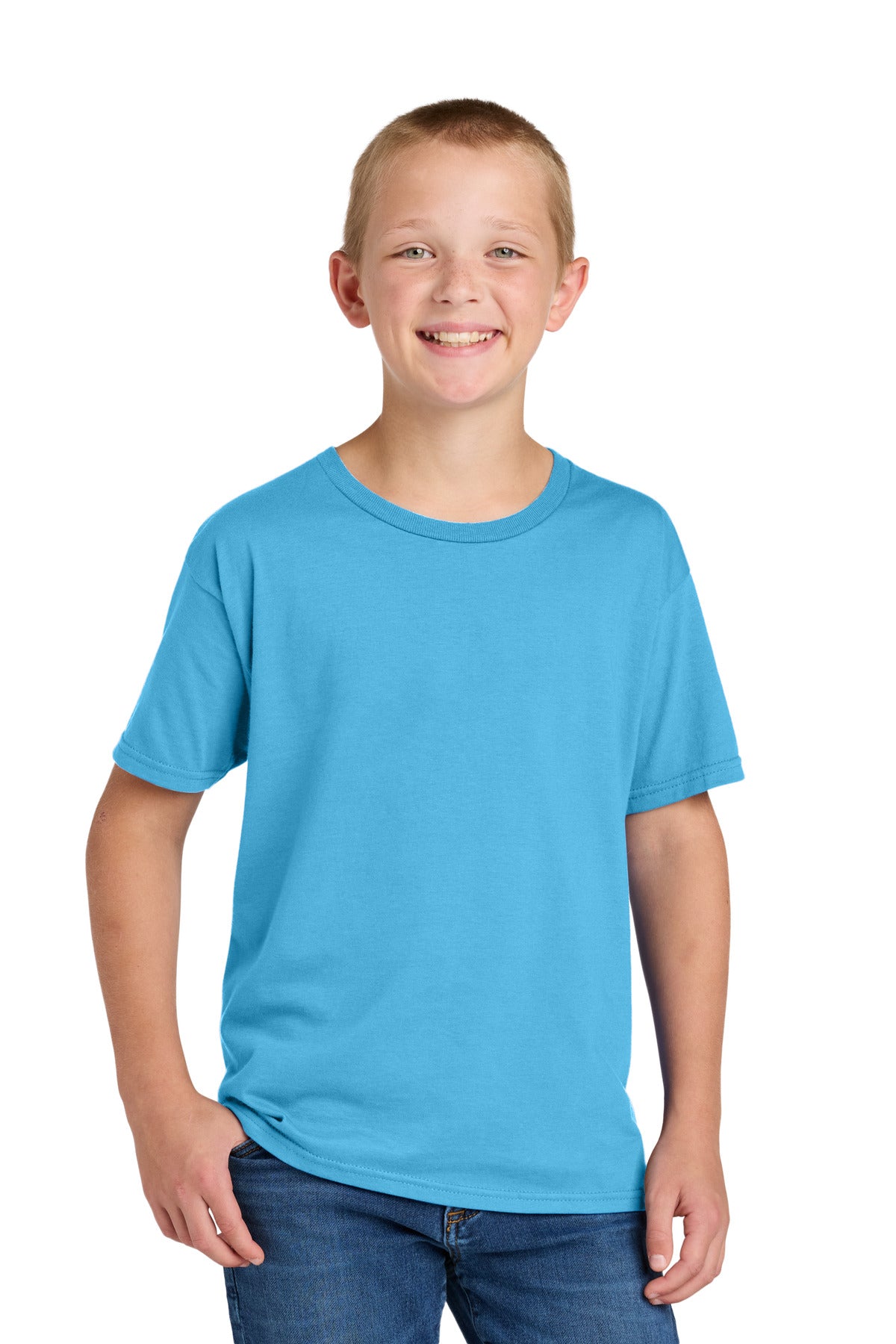 Jerzees Classics Youth Cotton T-Shirt 363Y - Aquatic Blue - front