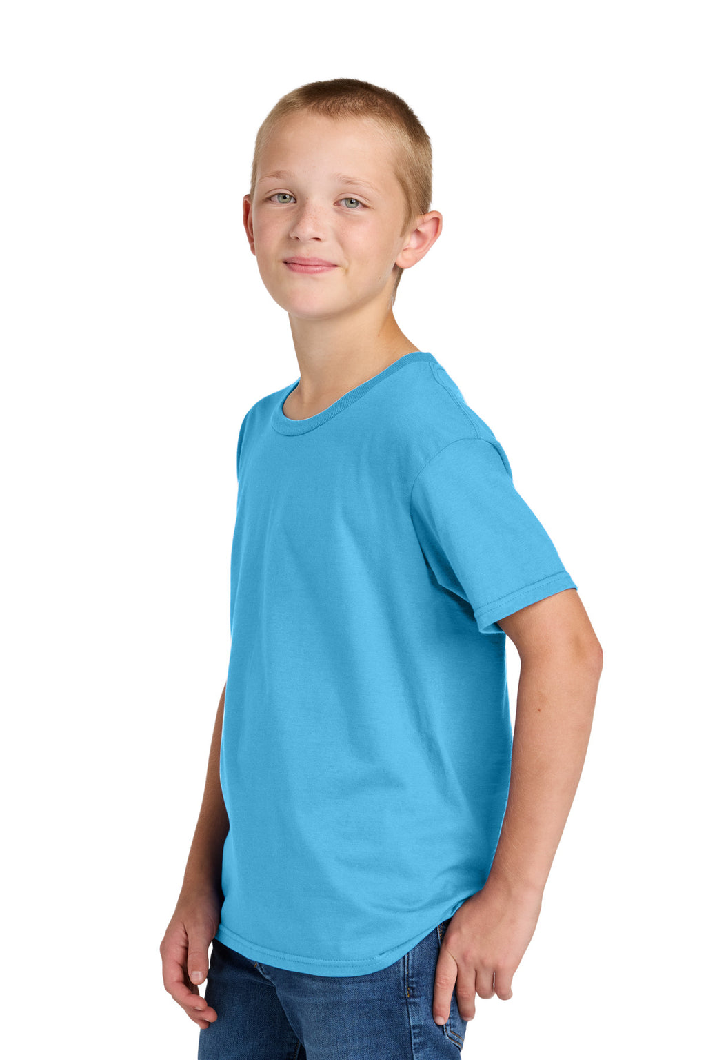 Jerzees Classics Youth Cotton T-Shirt 363Y - Aquatic Blue - side