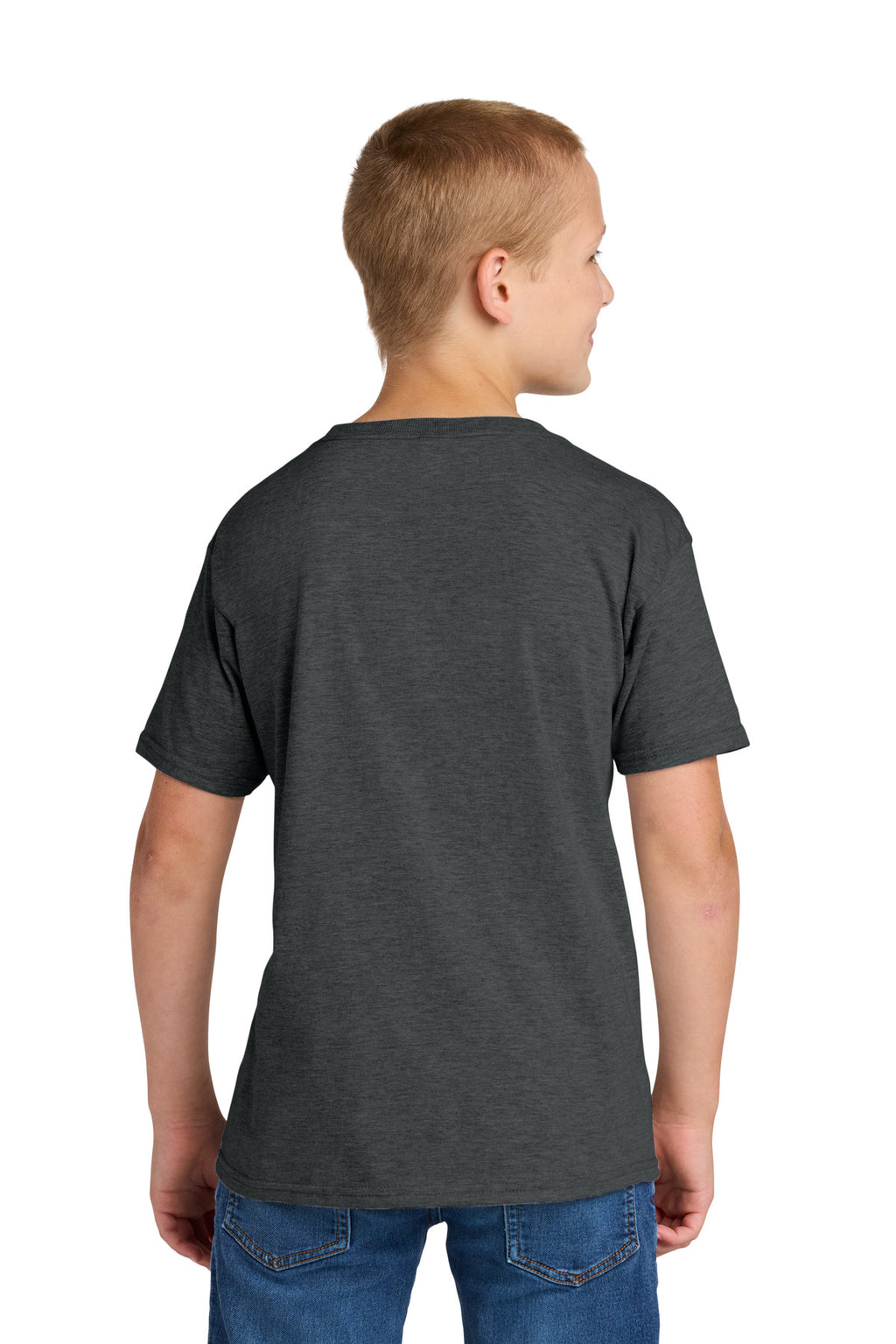 Jerzees Classics Youth Cotton T-Shirt 363Y - Black Heather - back