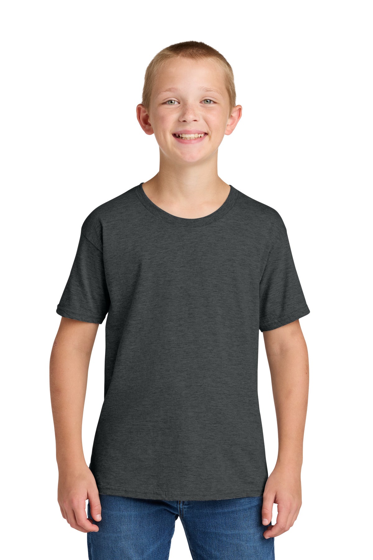 Jerzees Classics Youth Cotton T-Shirt 363Y - Black Heather - front