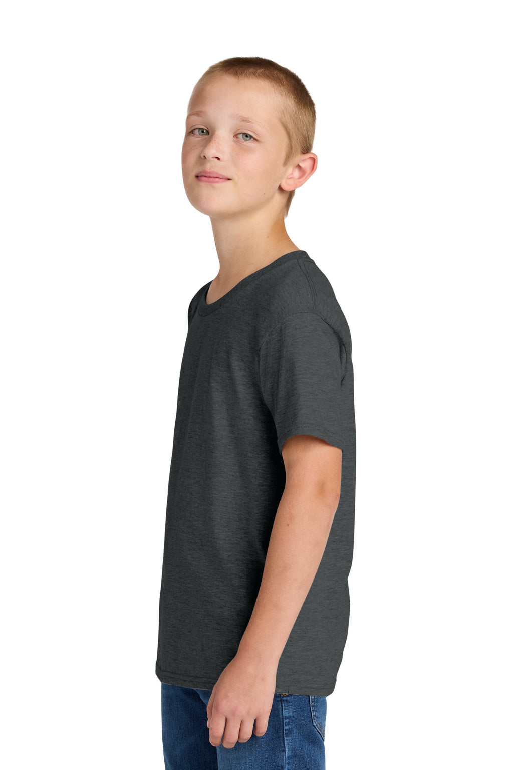 Jerzees Classics Youth Cotton T-Shirt 363Y - Black Heather - side