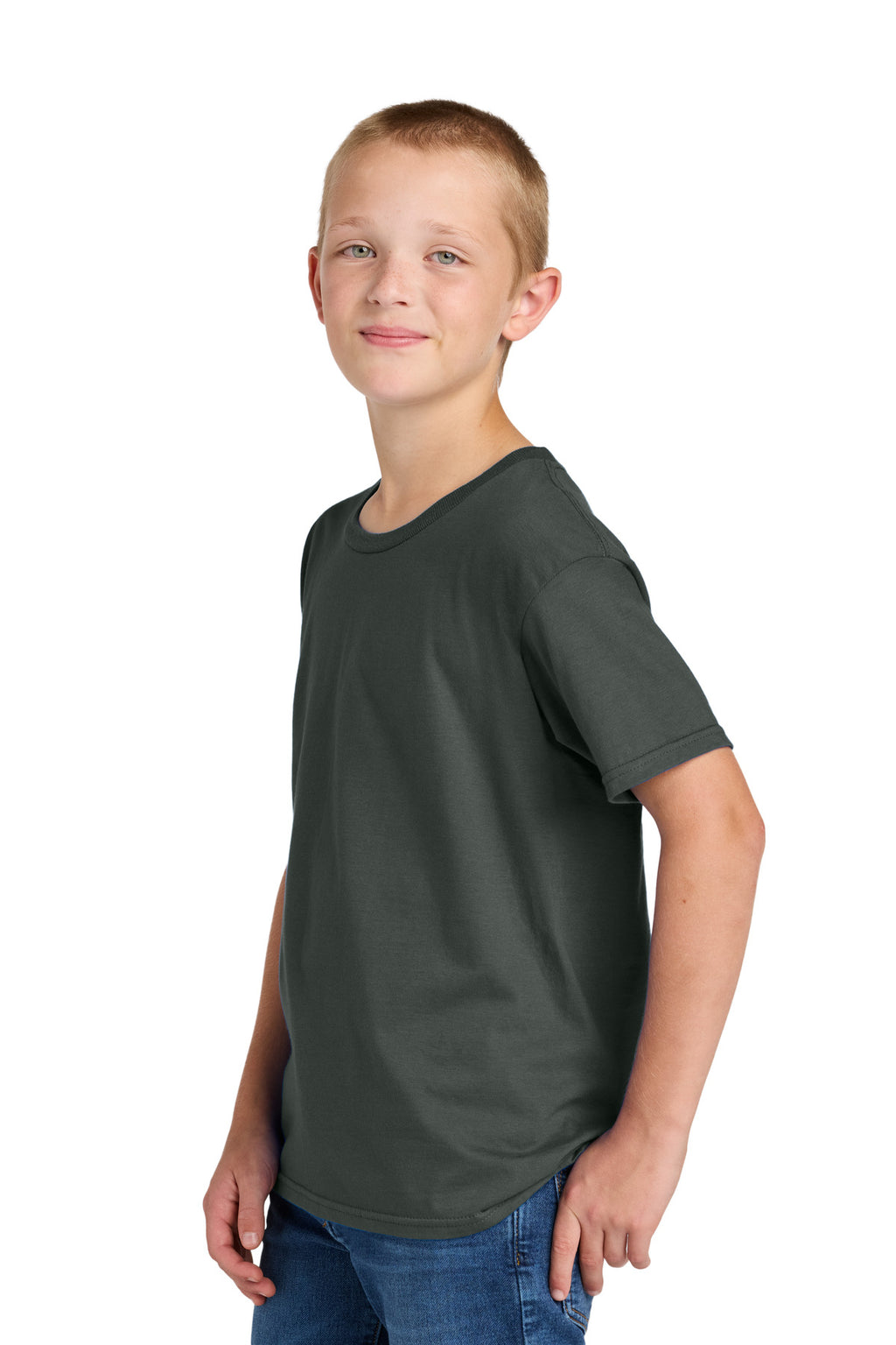 Jerzees Classics Youth Cotton T-Shirt 363Y - Charcoal Grey - side