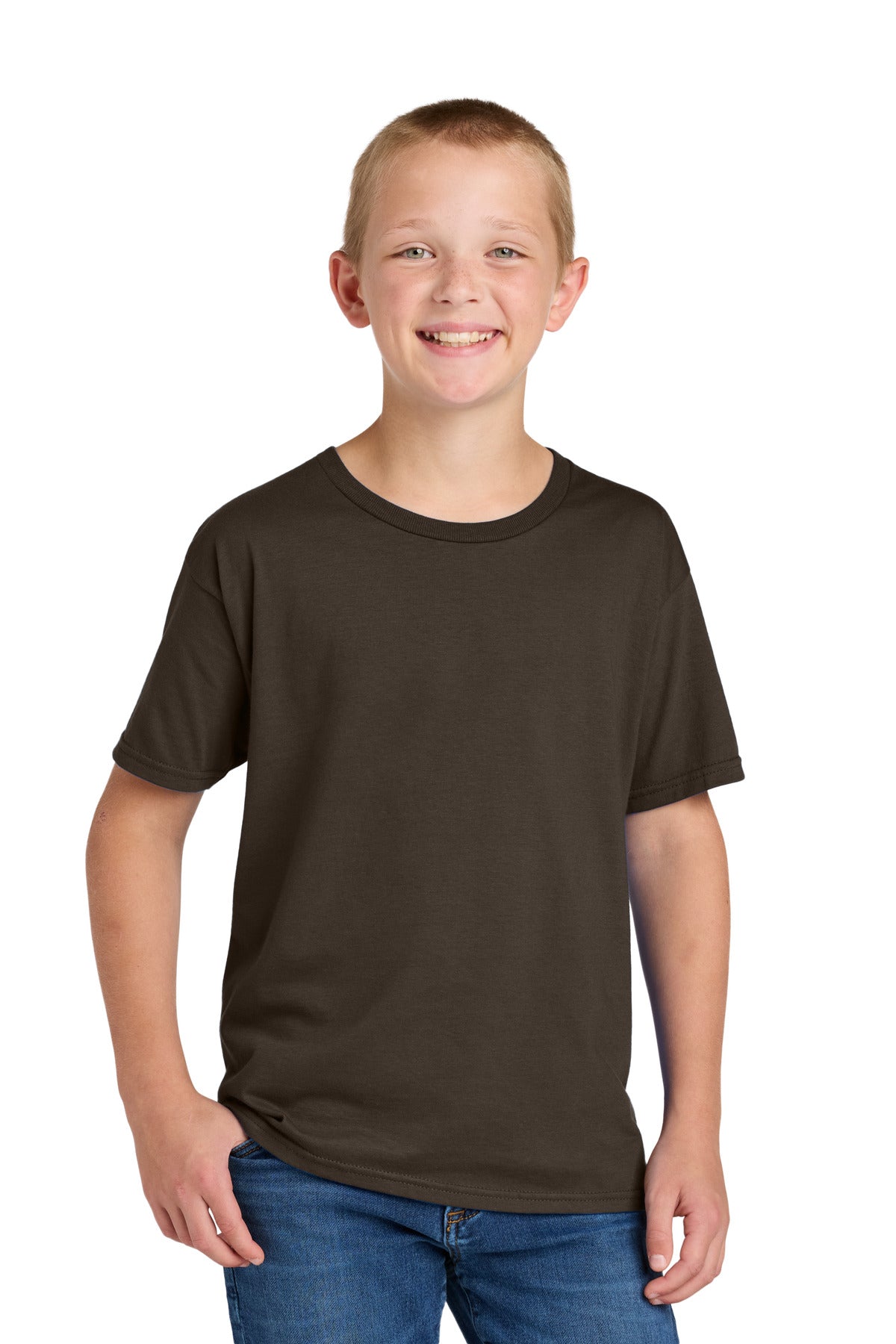 Jerzees Classics Youth Cotton T-Shirt 363Y - Chocolate - front