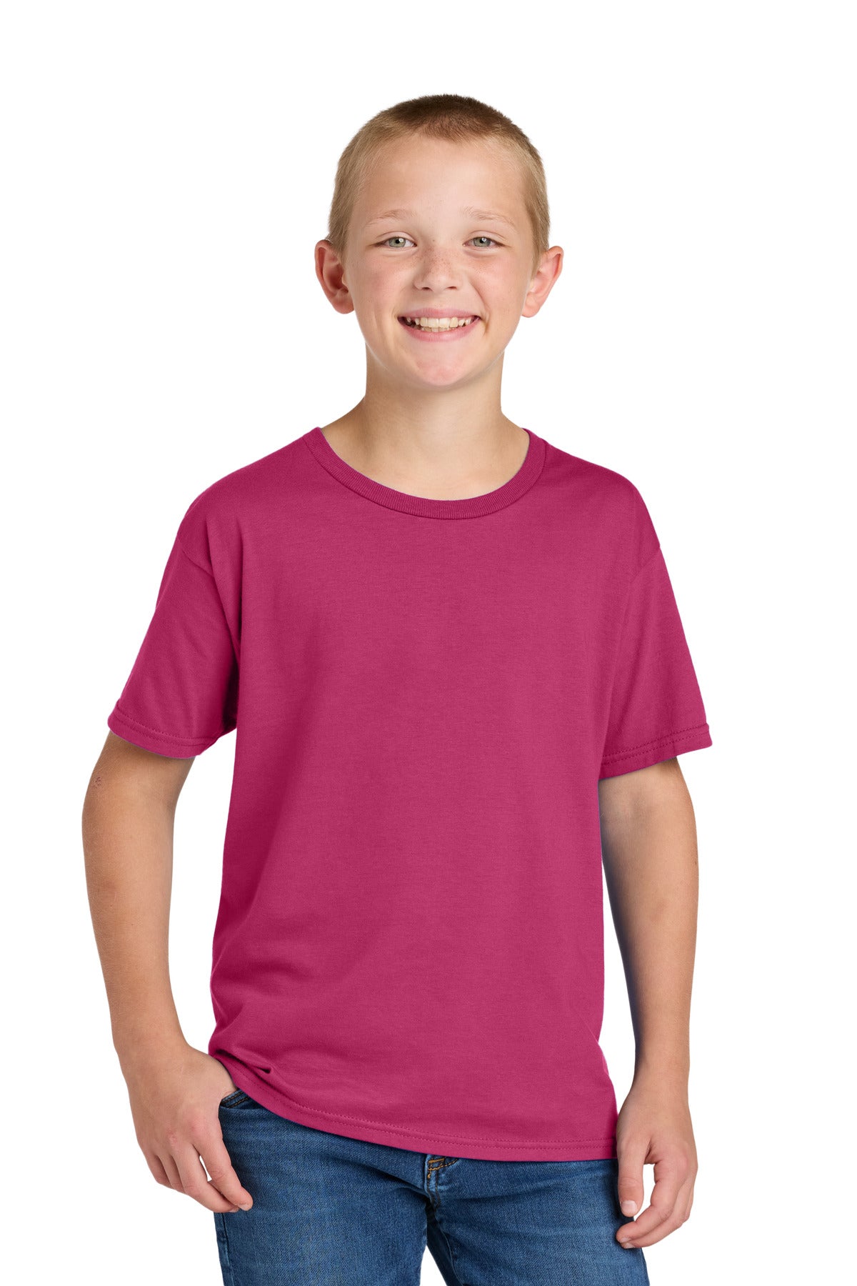 Jerzees Classics Youth Cotton T-Shirt 363Y - Cyber Pink - front