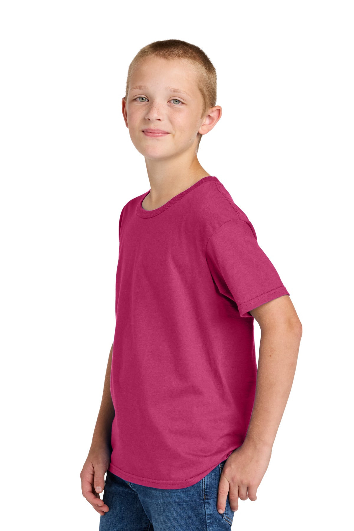 Jerzees Classics Youth Cotton T-Shirt 363Y - Cyber Pink - side