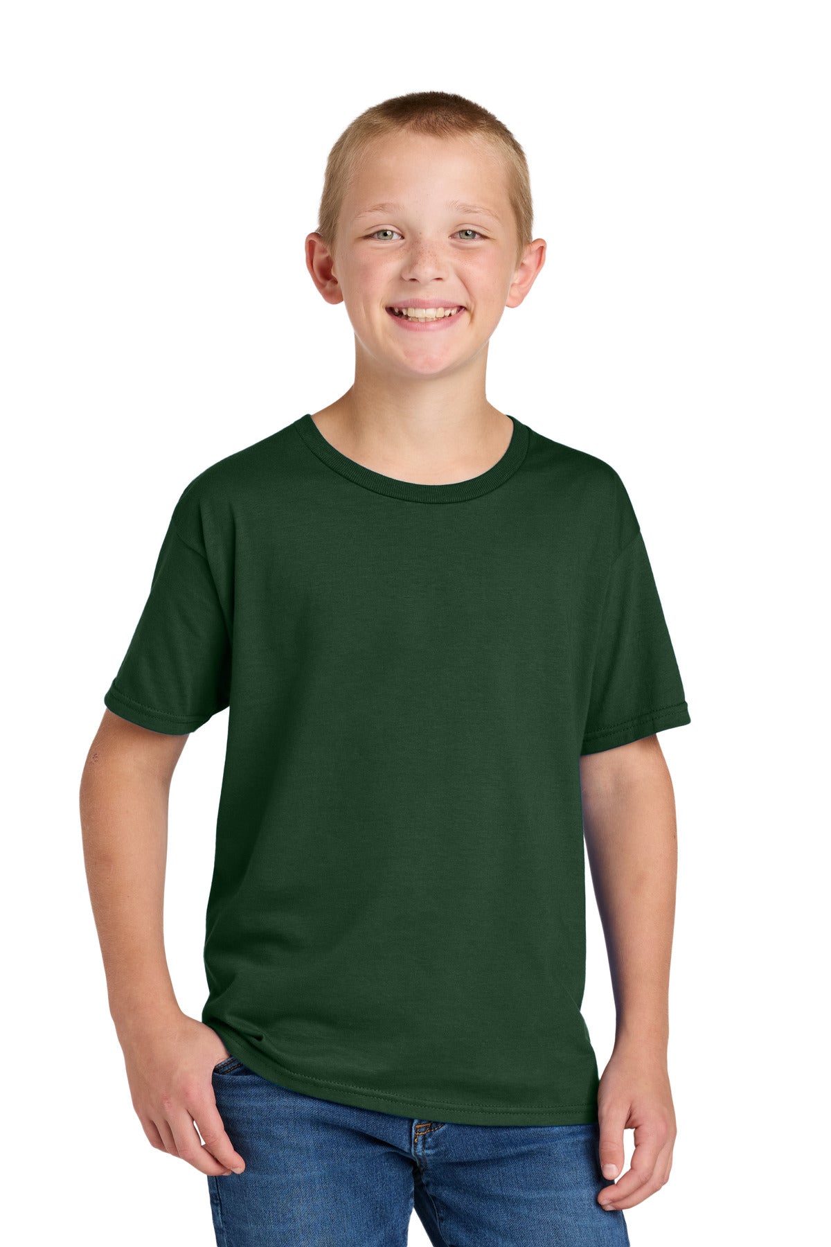 Jerzees Classics Youth Cotton T-Shirt 363Y - Forest Green - front