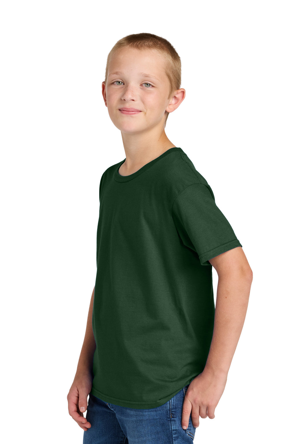 Jerzees Classics Youth Cotton T-Shirt 363Y - Forest Green - side