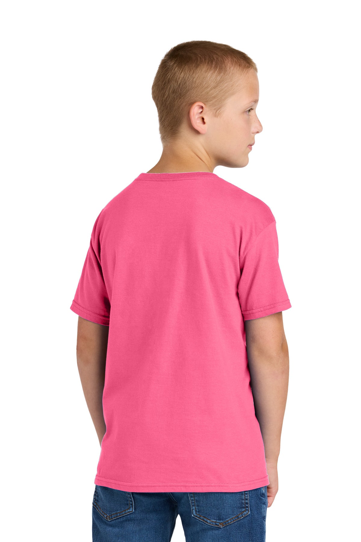 Jerzees Classics Youth Cotton T-Shirt 363Y - Neon Pink - back