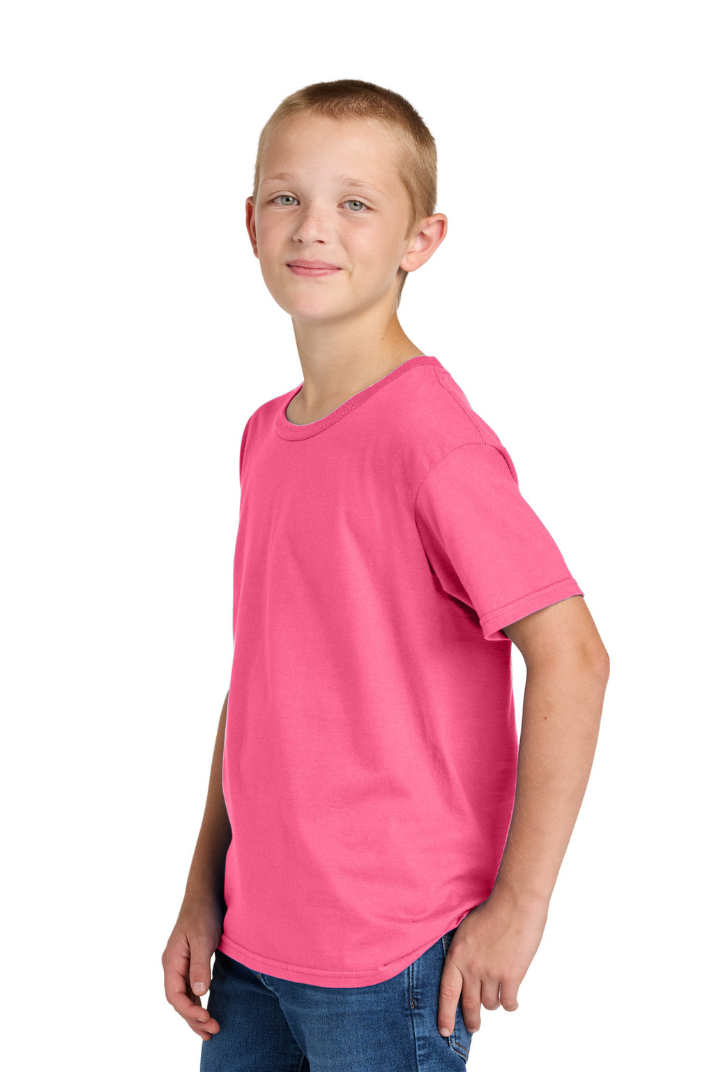 Jerzees Classics Youth Cotton T-Shirt 363Y - Neon Pink - side