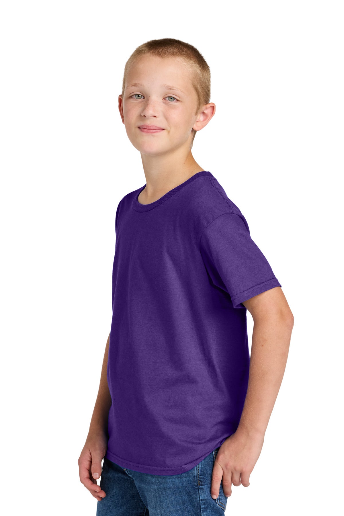 Jerzees Classics Youth Cotton T-Shirt 363Y - Purple - side