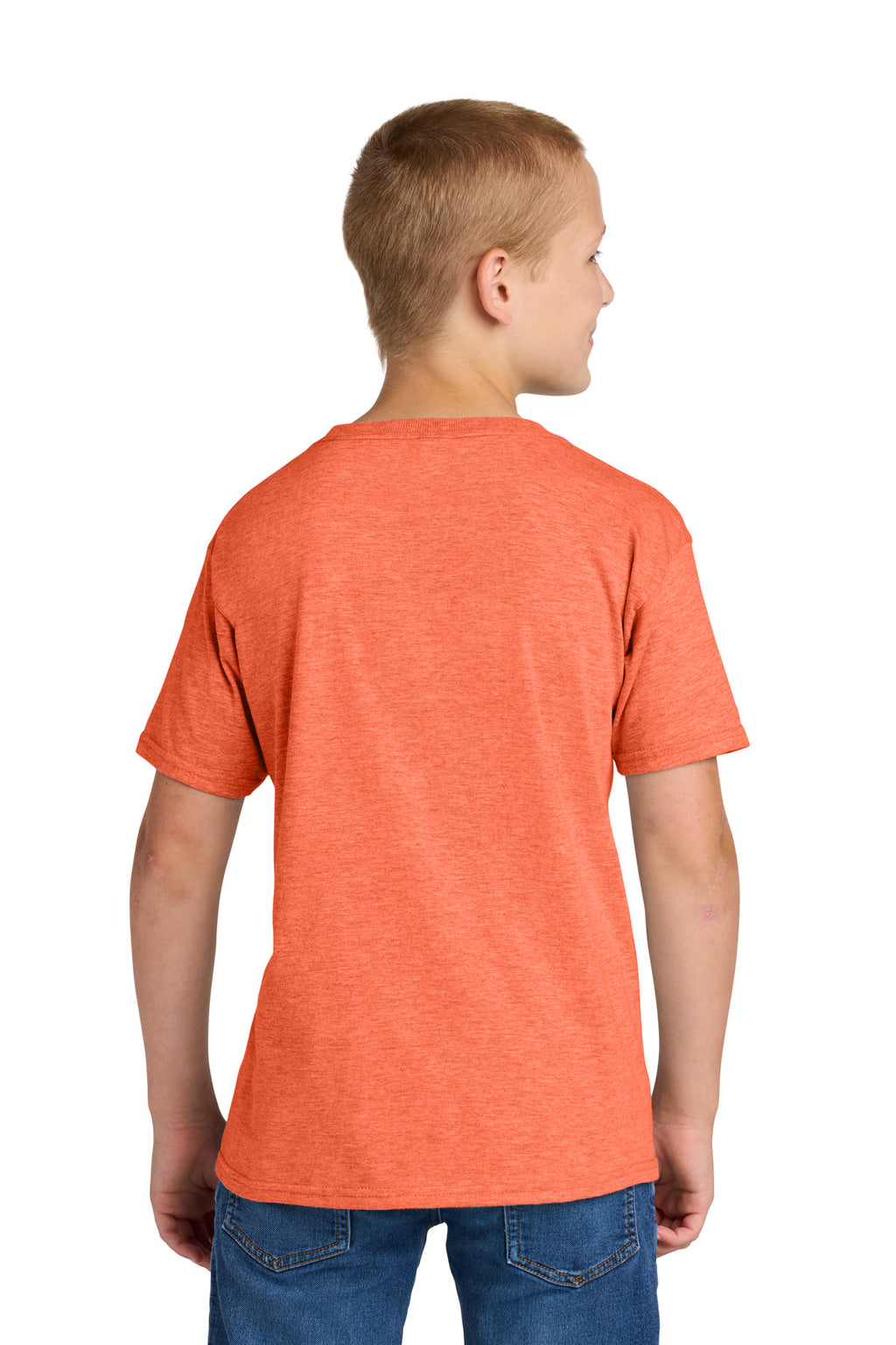 Jerzees Classics Youth Cotton T-Shirt 363Y - Retro Heather Coral - back