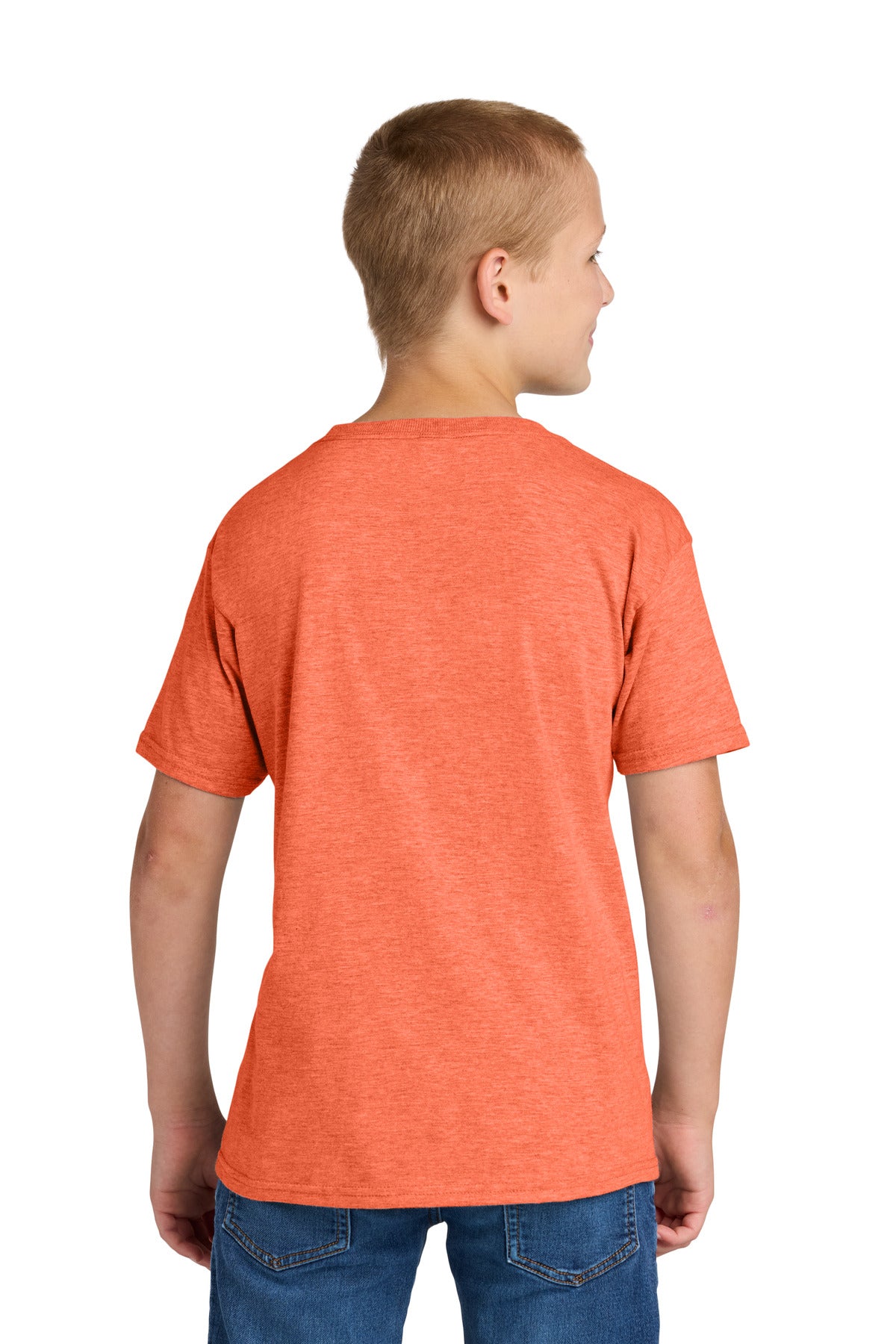 Jerzees Classics Youth Cotton T-Shirt 363Y - Retro Heather Coral - back