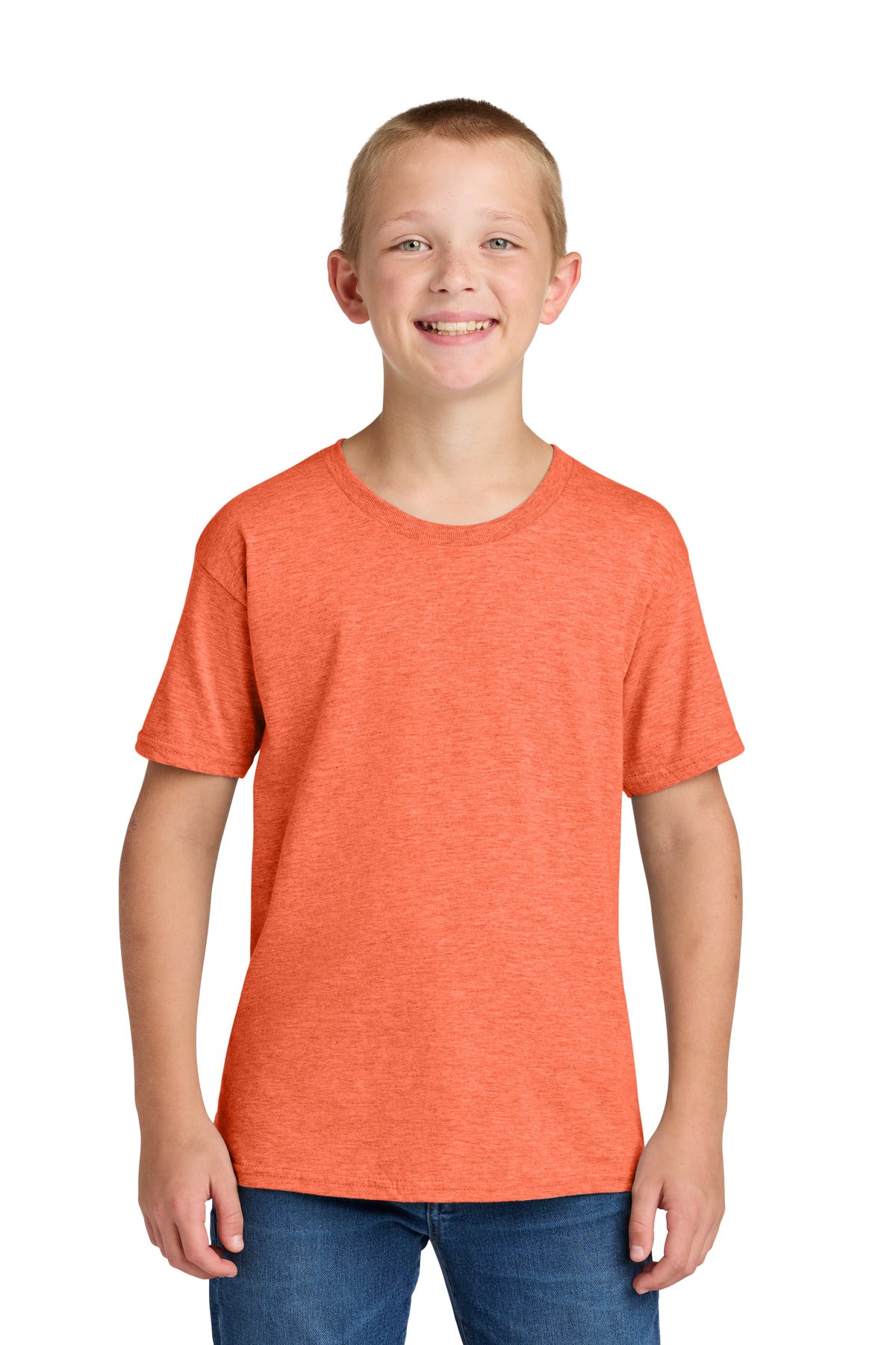 Jerzees Classics Youth Cotton T-Shirt 363Y - Retro Heather Coral - front