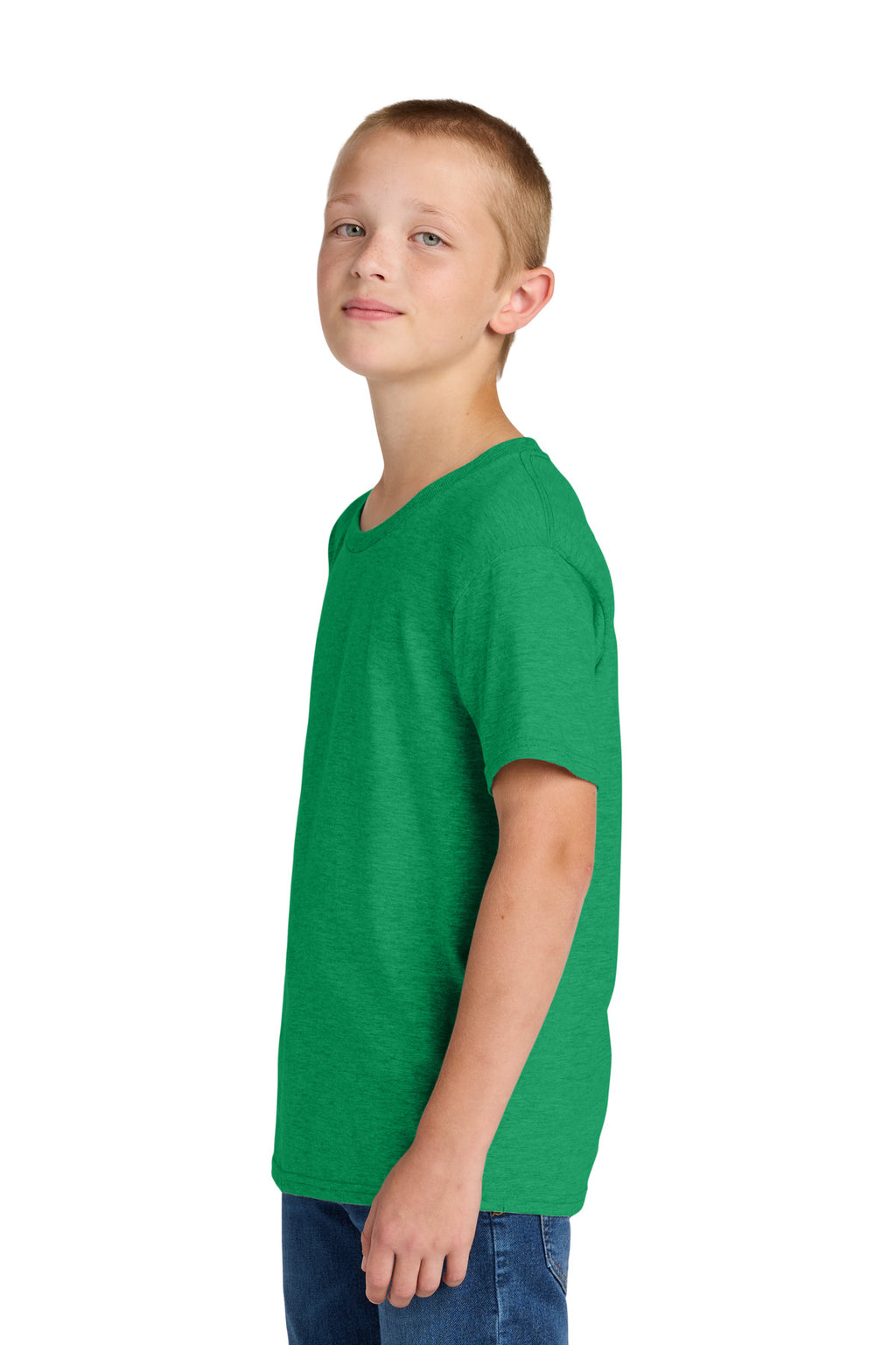 Jerzees Classics Youth Cotton T-Shirt 363Y - Retro Heather Green - side