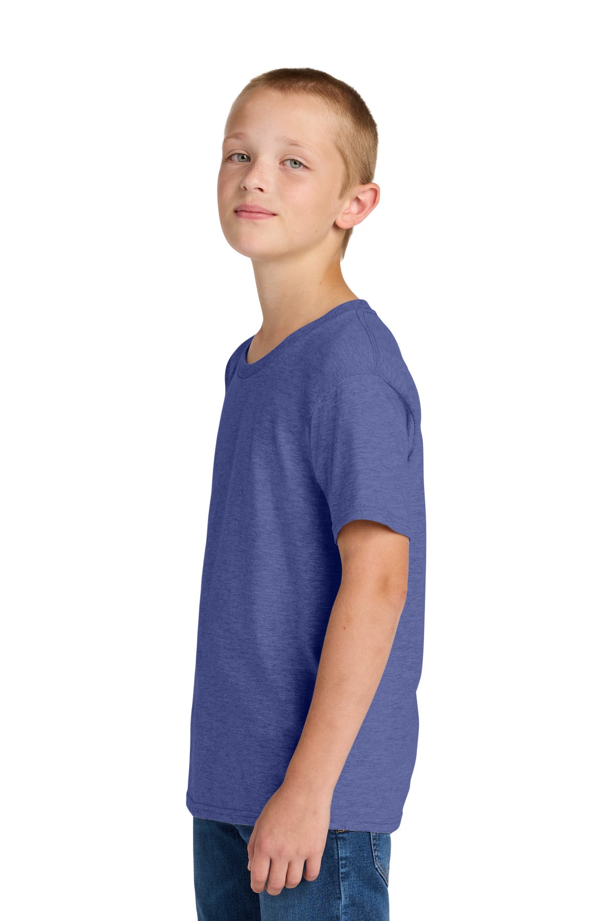 Jerzees Classics Youth Cotton T-Shirt 363Y - Retro Heather Purple - side