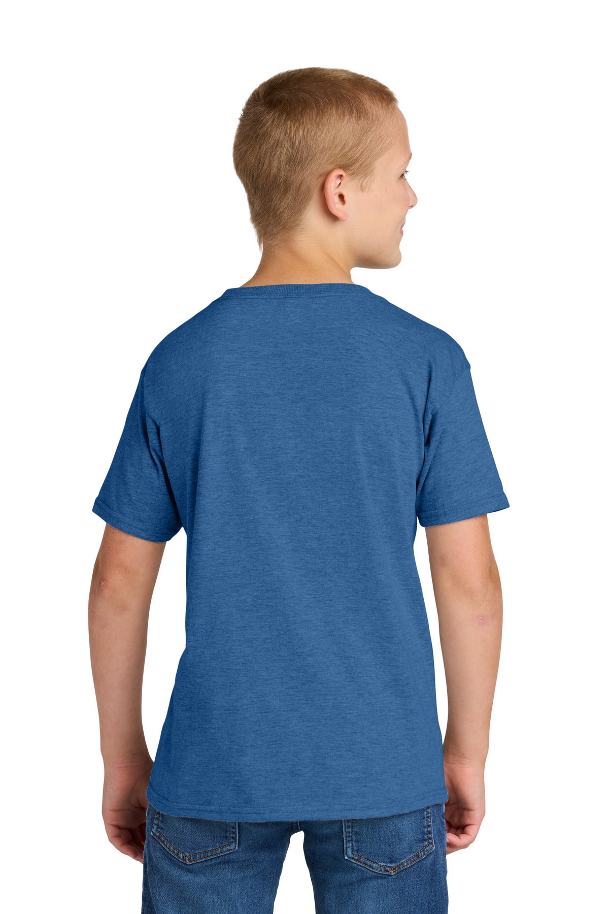 Jerzees Classics Youth Cotton T-Shirt 363Y - Retro Heather Royal - back