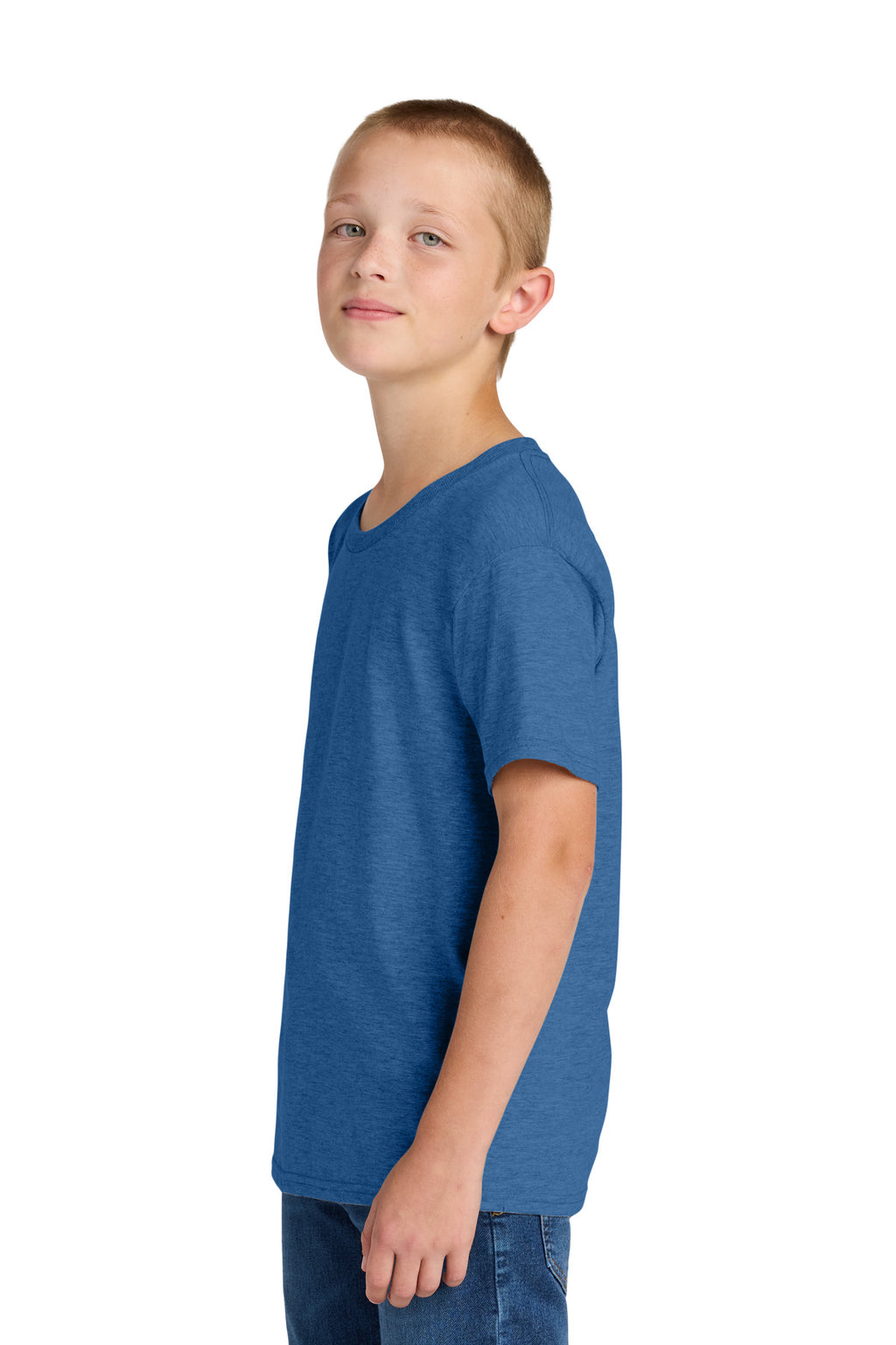Jerzees Classics Youth Cotton T-Shirt 363Y - Retro Heather Royal - side