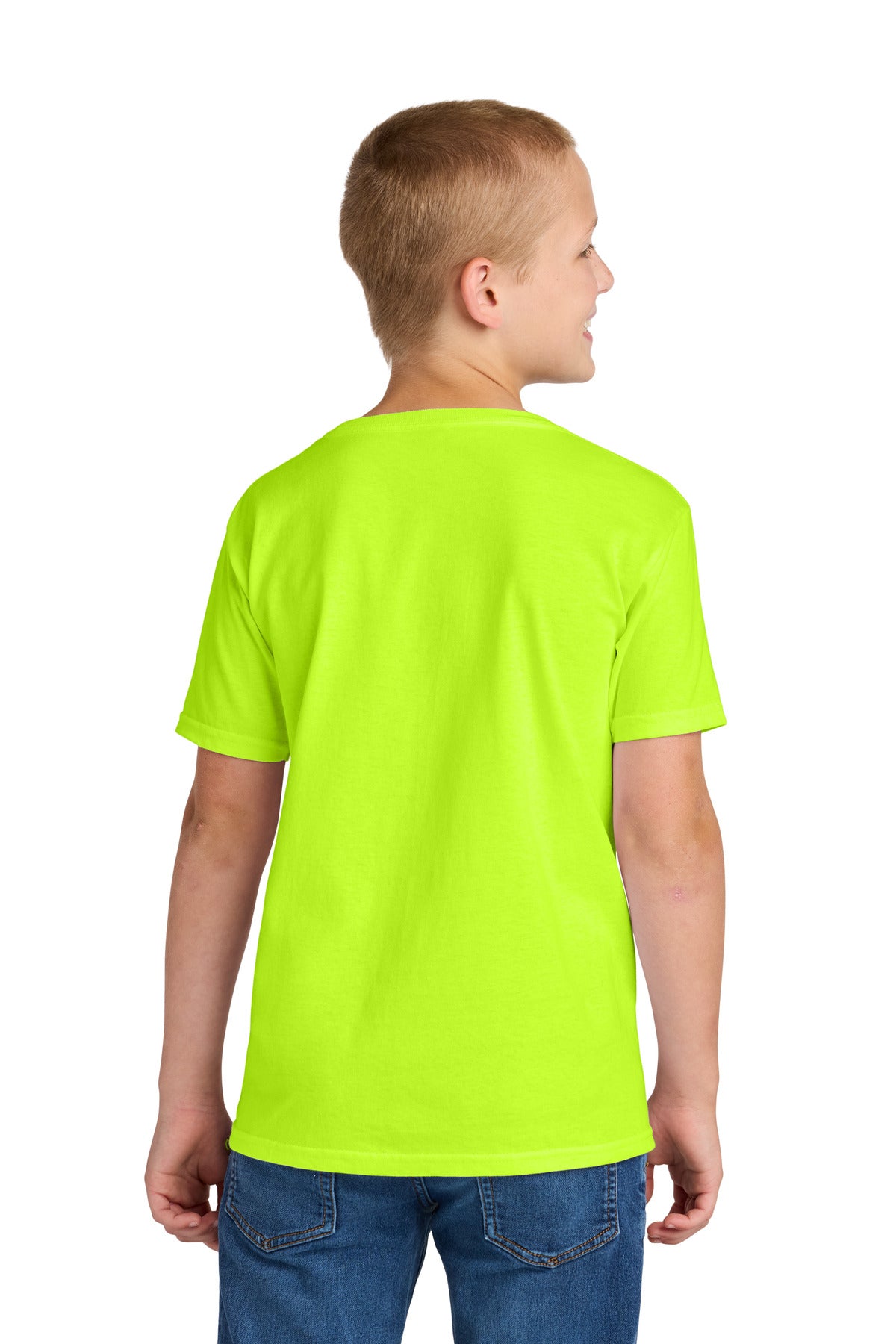 Jerzees Classics Youth Cotton T-Shirt 363Y - Safety Green - back
