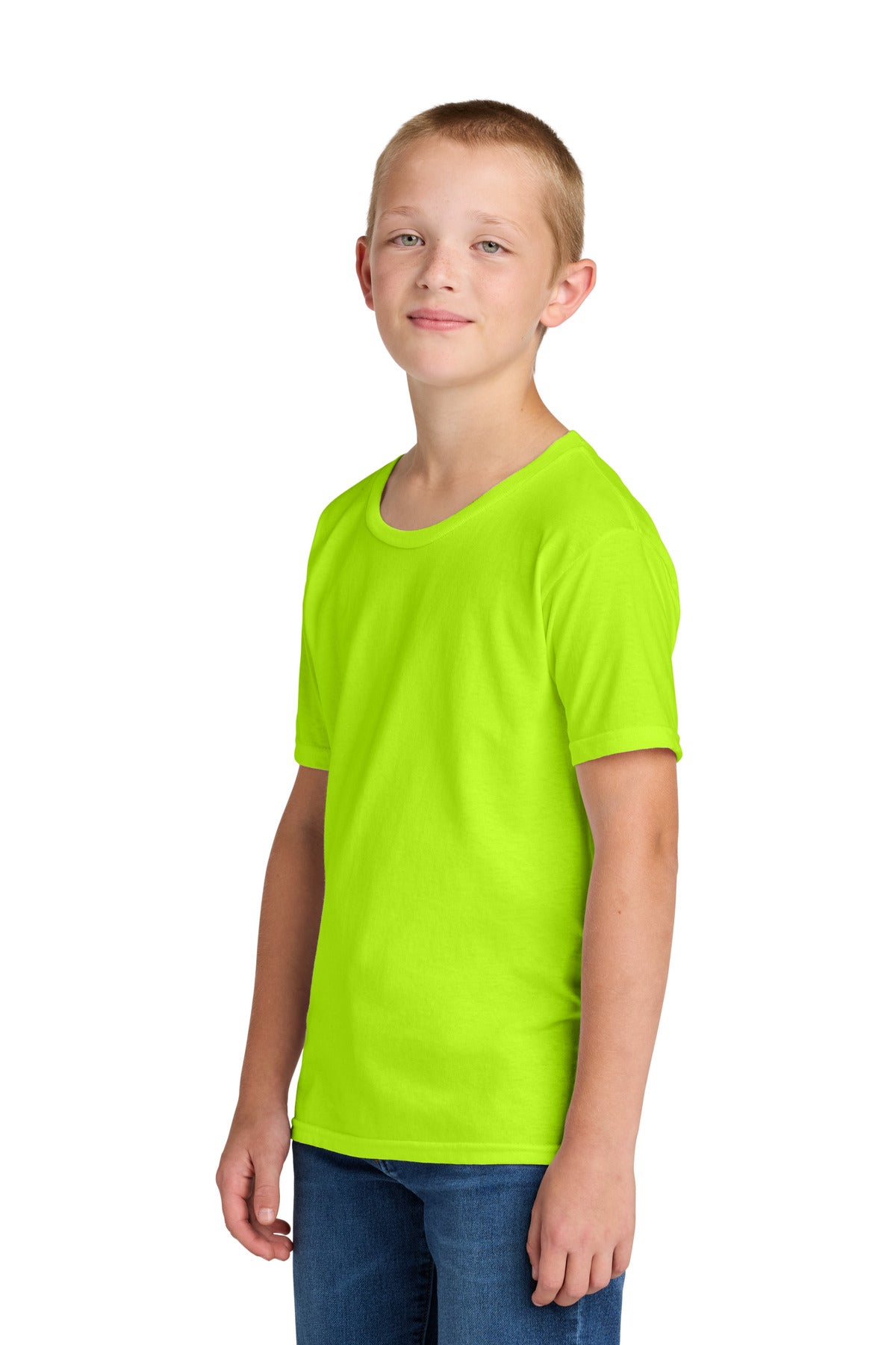Jerzees Classics Youth Cotton T-Shirt 363Y - Safety Green - side