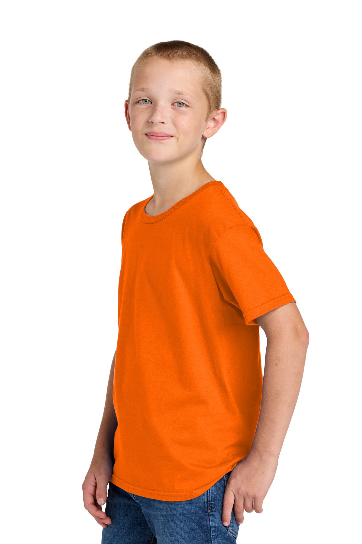 Jerzees Classics Youth Cotton T-Shirt 363Y - Safety Orange - side