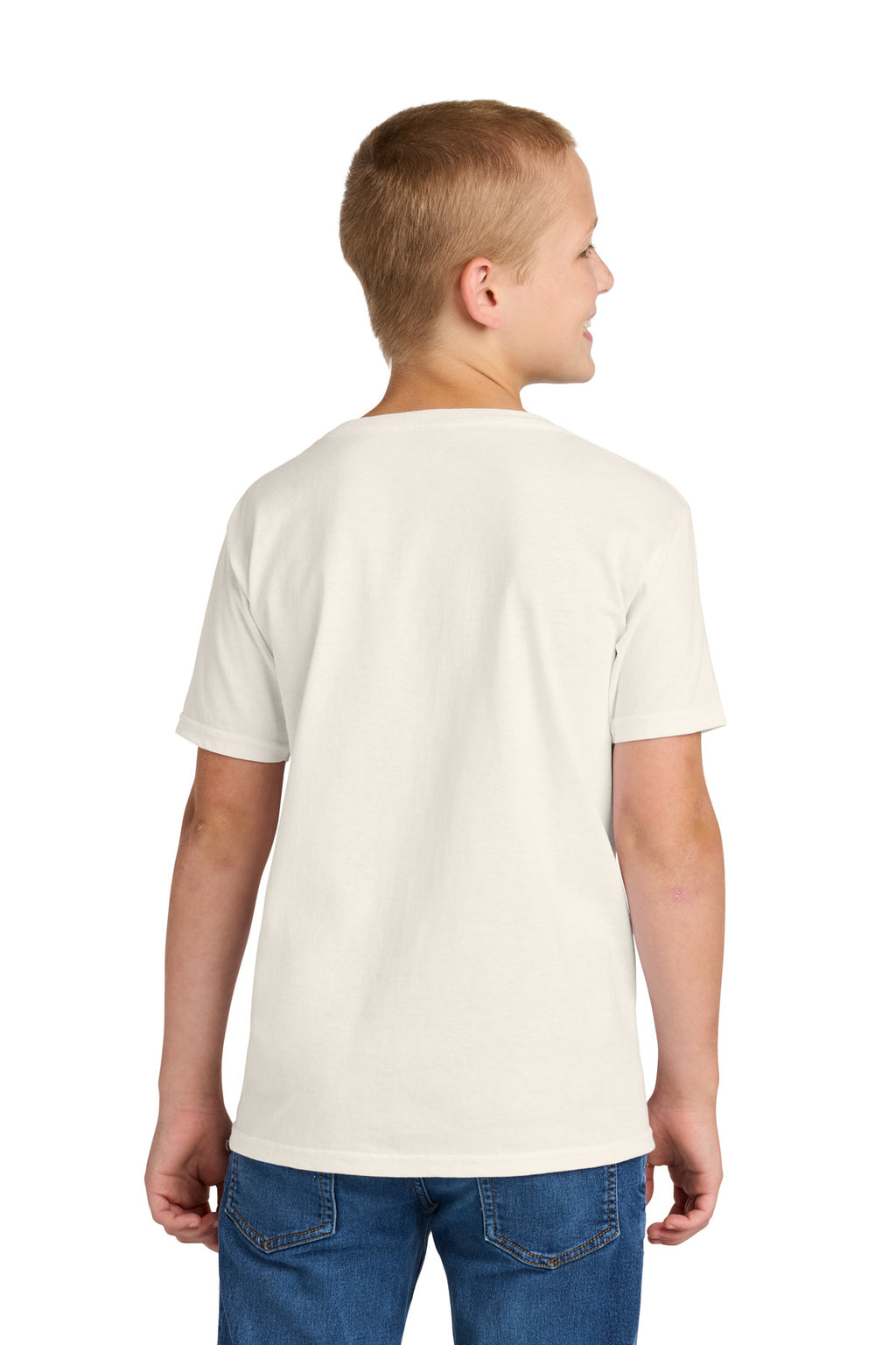 Jerzees Classics Youth Cotton T-Shirt 363Y - Sweet Cream Heather - back