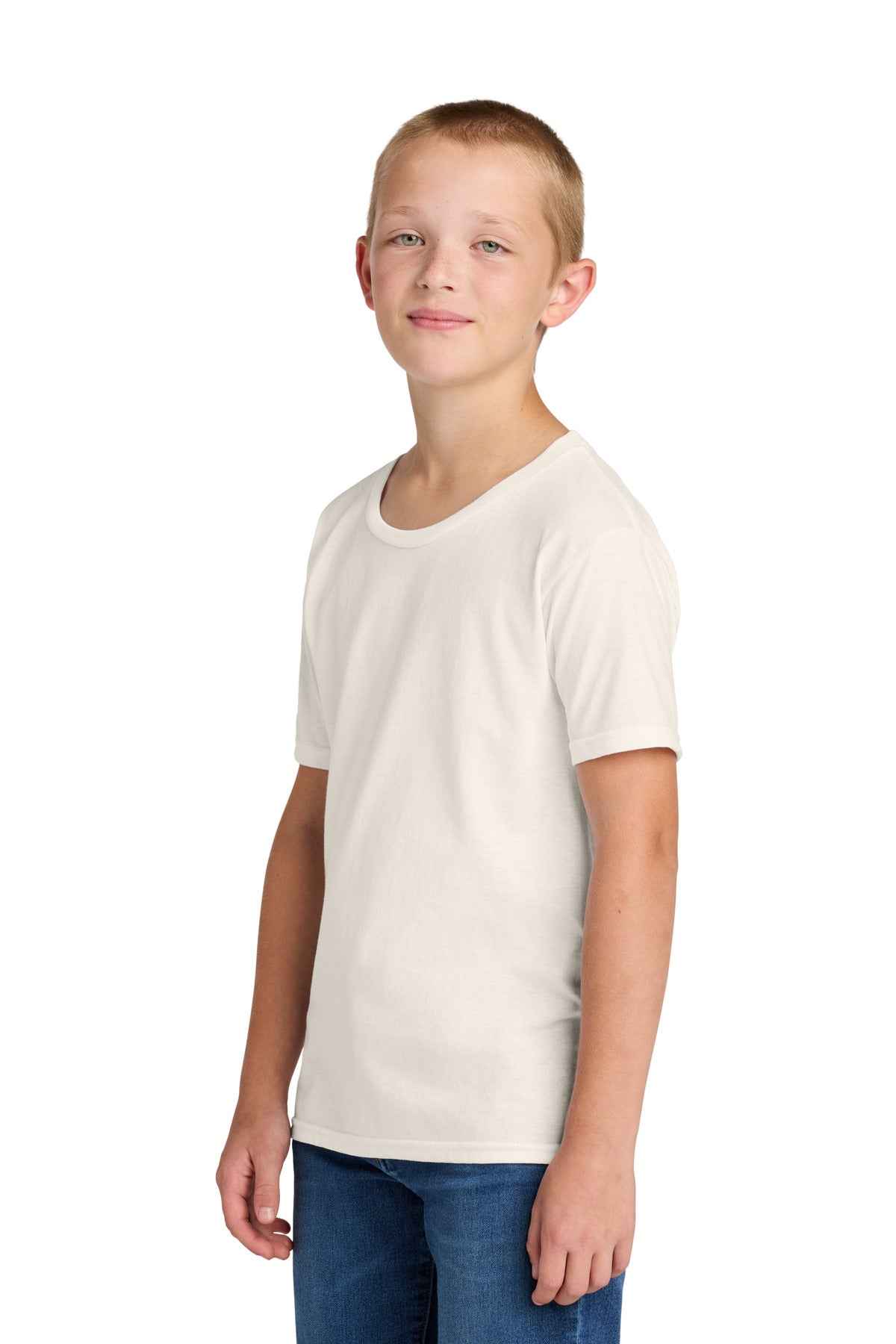 Jerzees Classics Youth Cotton T-Shirt 363Y - Sweet Cream Heather - side