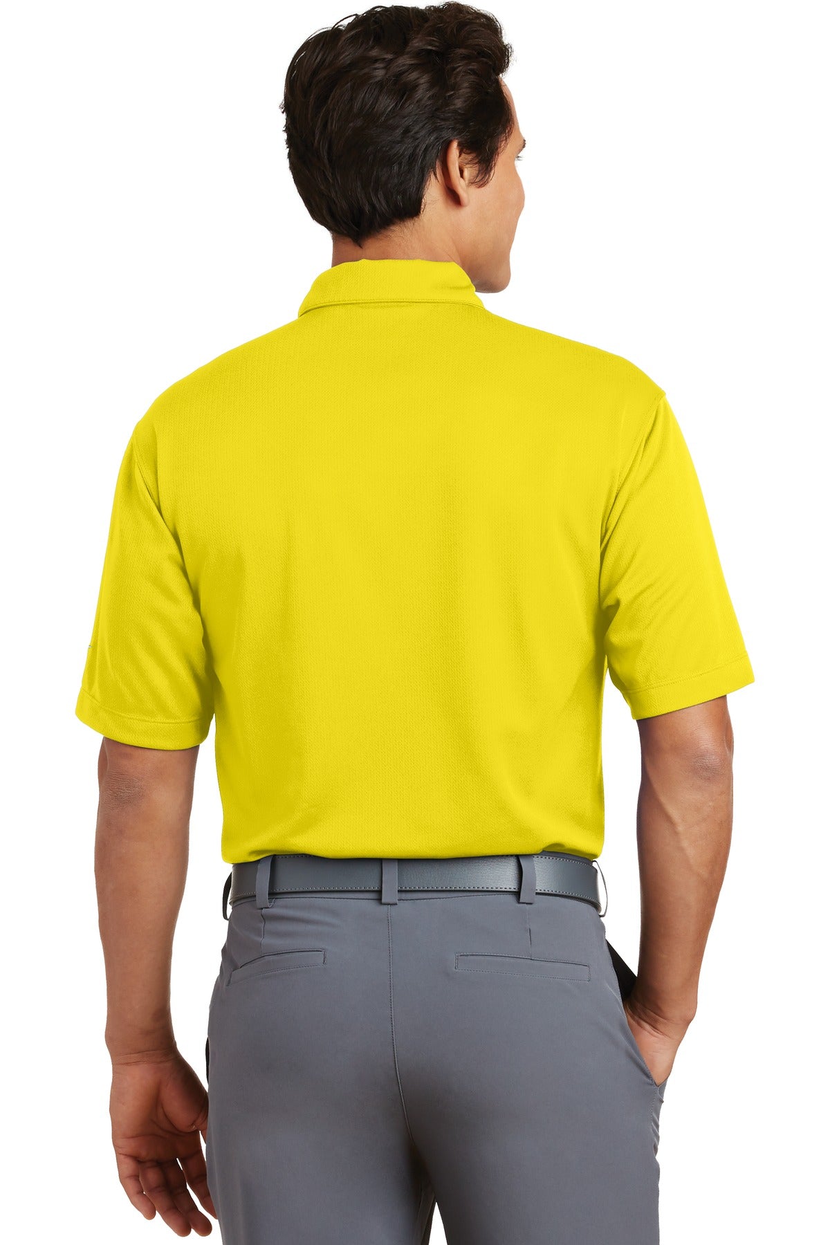 DISCONTINUED Nike Dri-FIT Pebble Texture Polo. 373749 - Tour Yellow - back