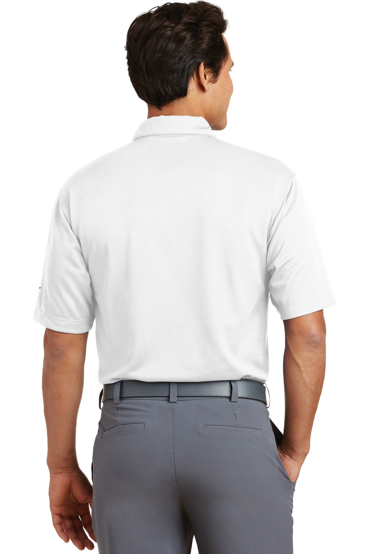 DISCONTINUED Nike Dri-FIT Pebble Texture Polo. 373749 - White - back