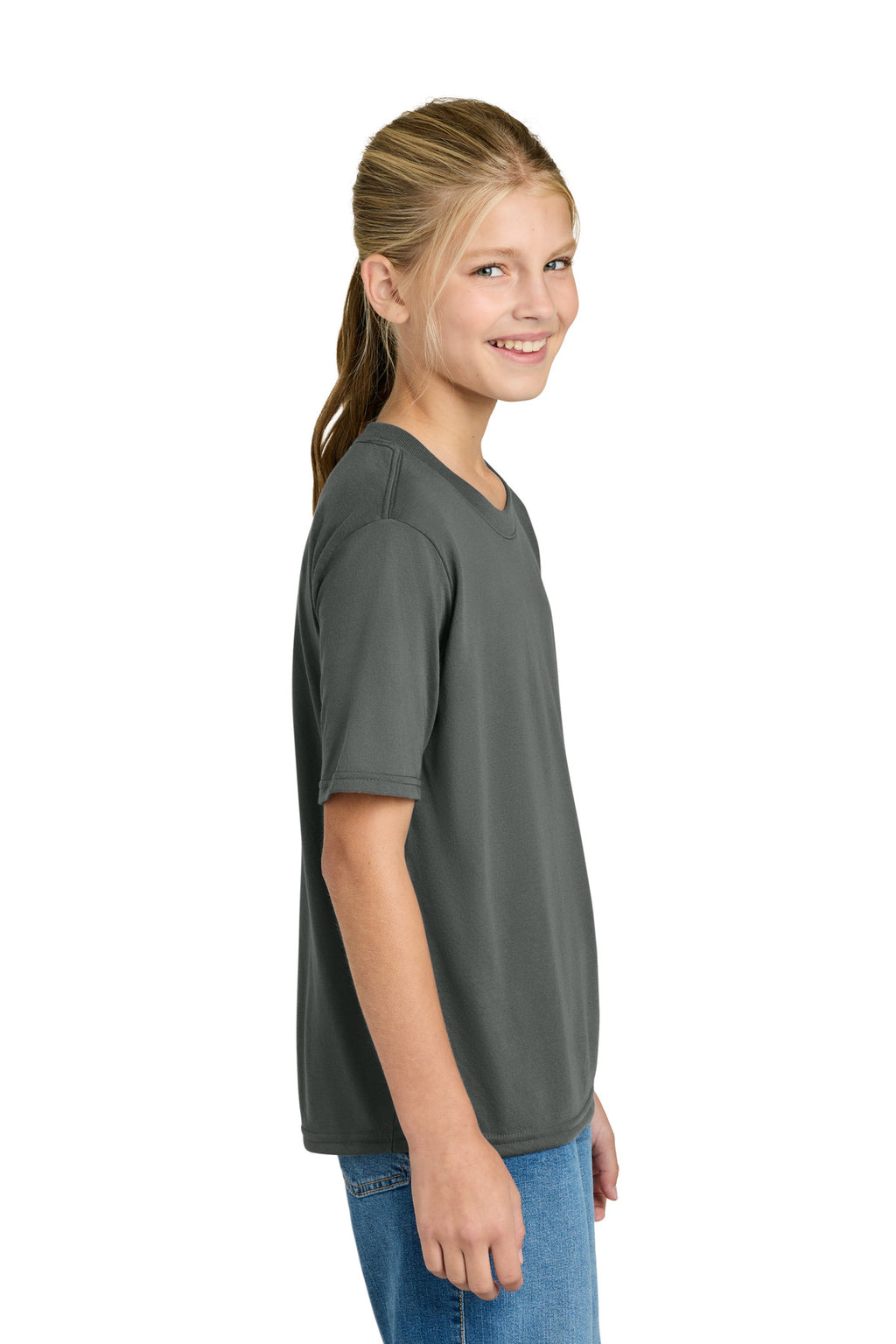Gildan Youth Gildan Performance T-Shirt. 42000B - Charcoal - side
