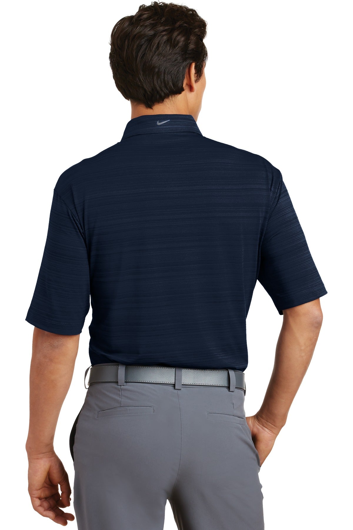 DISCONTINUED Nike Elite Series Dri-FIT Heather Fine Line Bonded Polo. 429438 - Navy - back