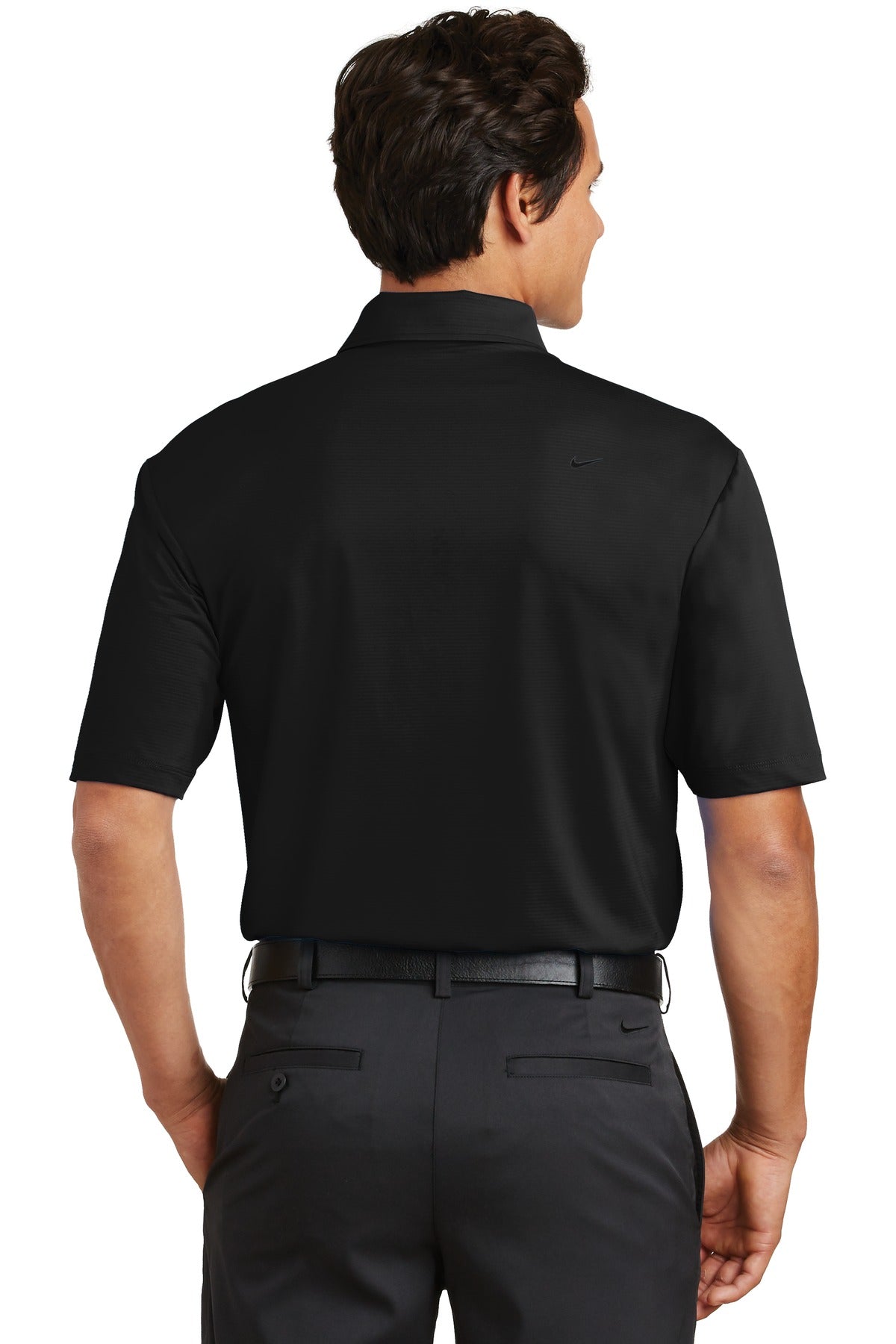 DISCONTINUED Nike Elite Series Dri-FIT Ottoman Bonded Polo. 429439 - Black - back
