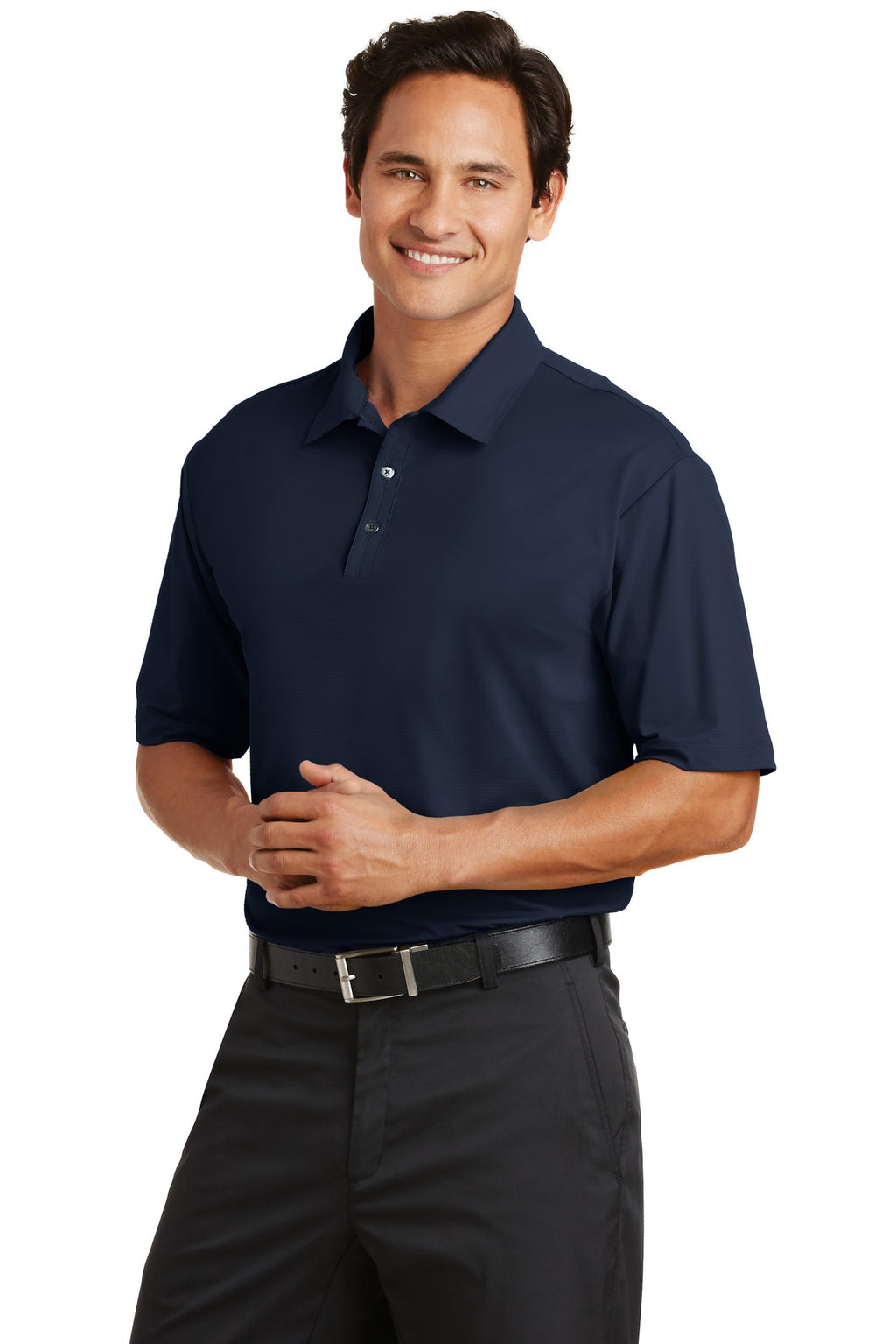 DISCONTINUED Nike Elite Series Dri-FIT Ottoman Bonded Polo. 429439 - Midnight Navy - three_q