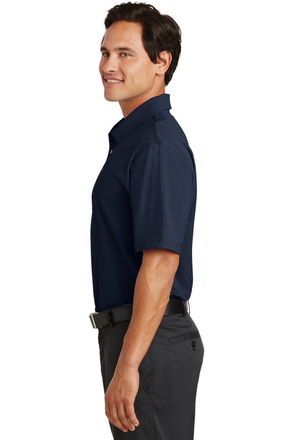 DISCONTINUED Nike Elite Series Dri-FIT Ottoman Bonded Polo. 429439 - Midnight Navy - side
