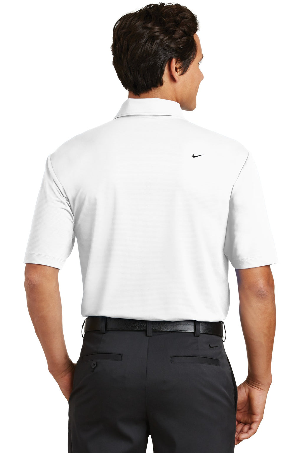 DISCONTINUED Nike Elite Series Dri-FIT Ottoman Bonded Polo. 429439 - White - back