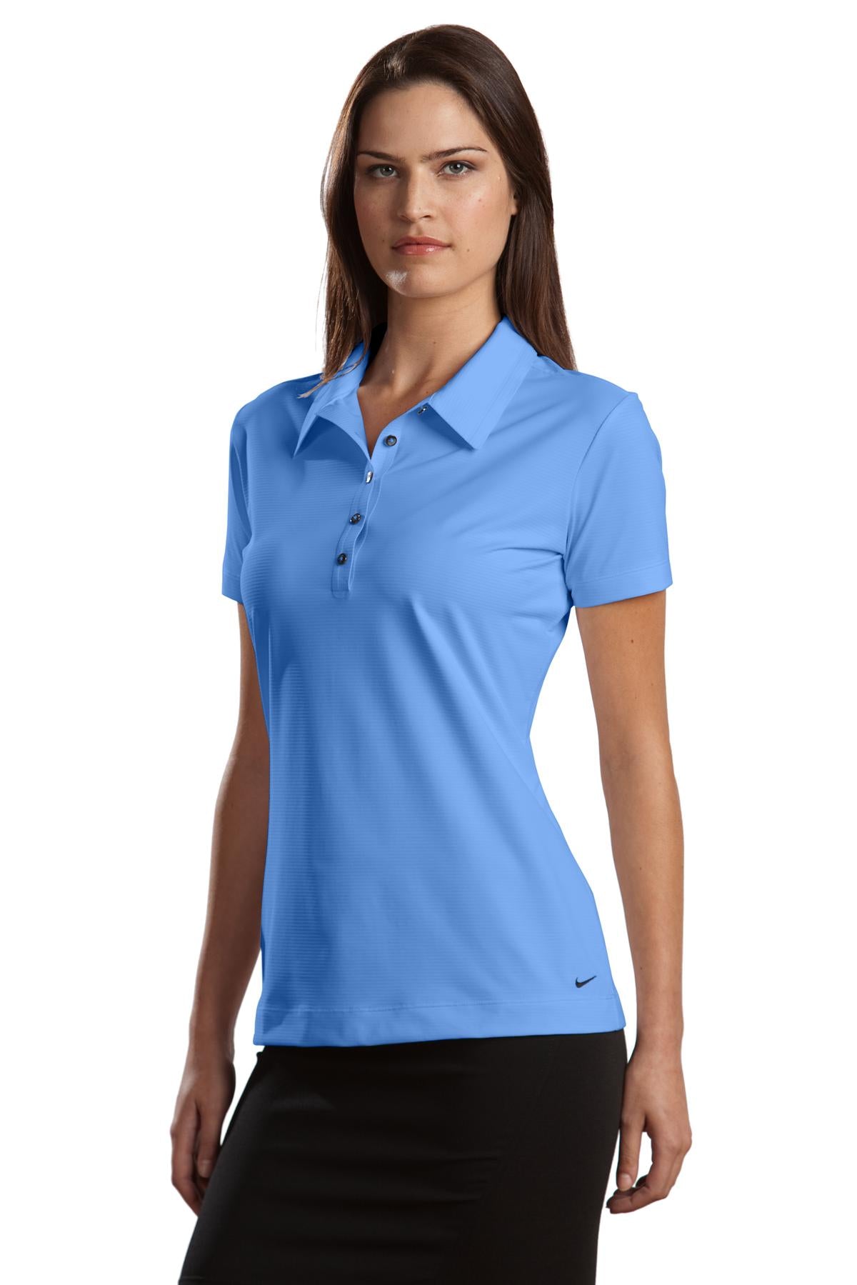 DISCONTINUED Nike Elite Series Ladies Dri-FIT Ottoman Bonded Polo. 429461 - Vibrant Blue - three_q