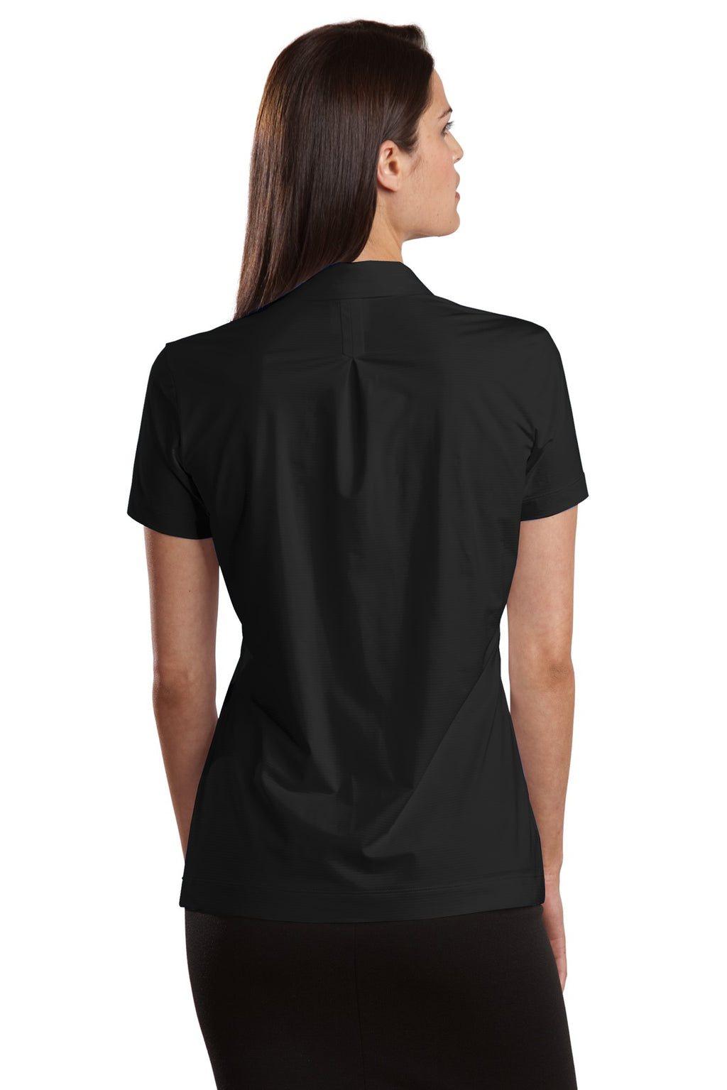 DISCONTINUED Nike Elite Series Ladies Dri-FIT Ottoman Bonded Polo. 429461 - Black - back