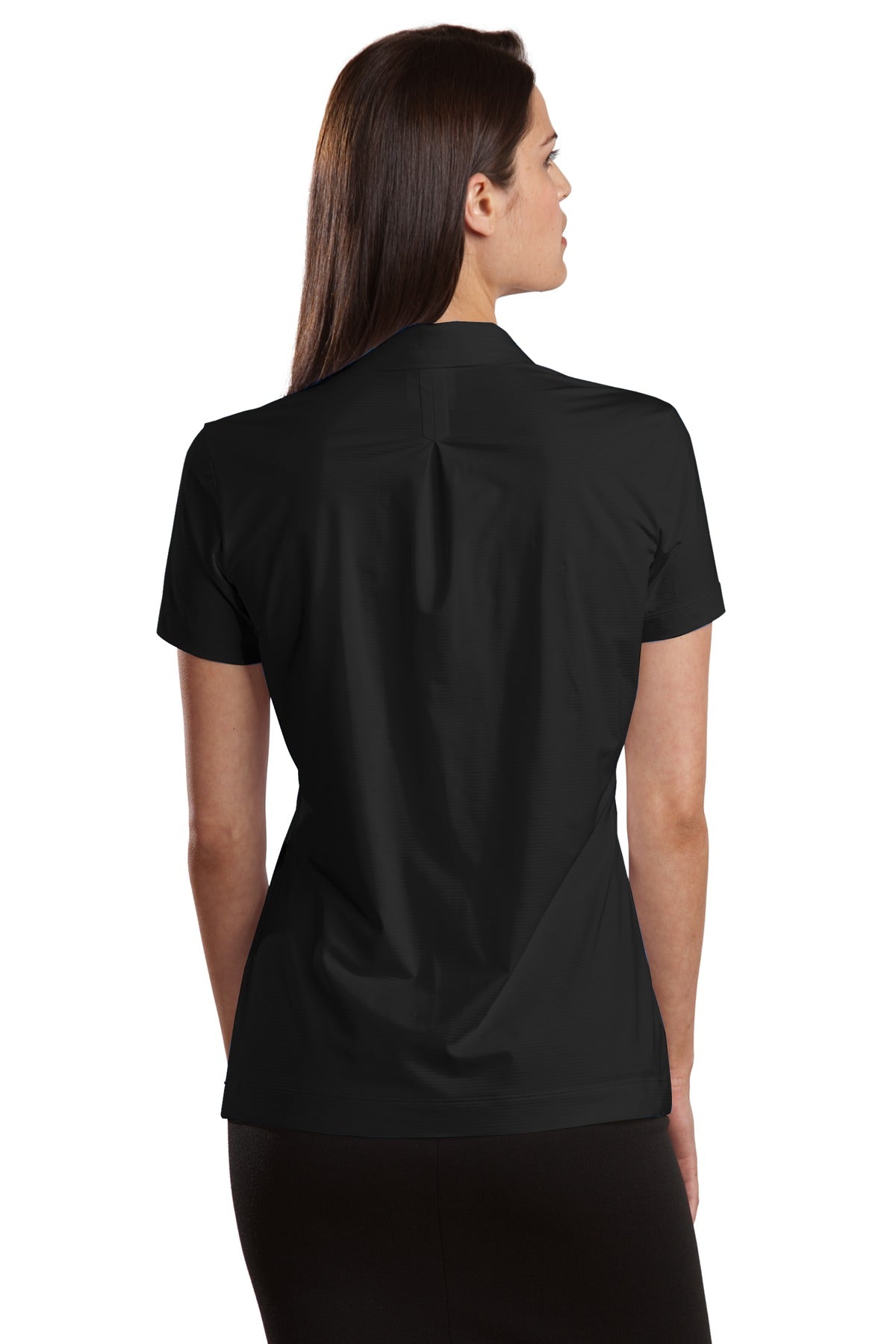 DISCONTINUED Nike Elite Series Ladies Dri-FIT Ottoman Bonded Polo. 429461 - Black - back