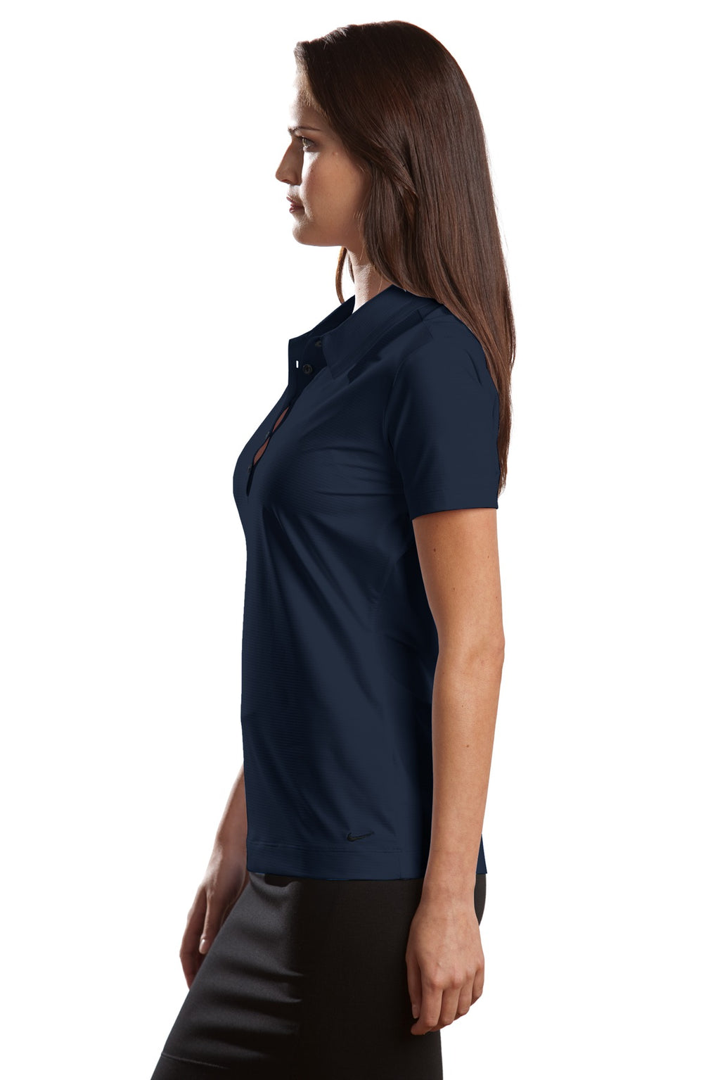 DISCONTINUED Nike Elite Series Ladies Dri-FIT Ottoman Bonded Polo. 429461 - Midnight Navy - side